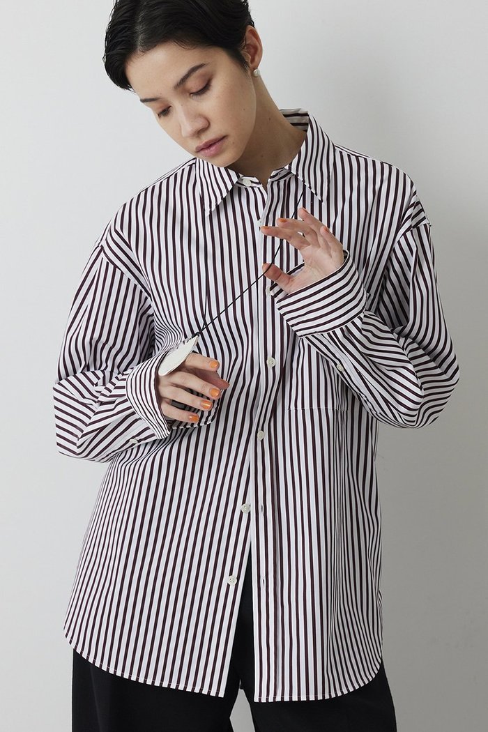 【ウィムガゼット/Whim Gazette】のストライプシャツ インテリア・キッズ・メンズ・レディースファッション・服の通販 founy(ファウニー) https://founy.com/ ファッション Fashion レディースファッション Fashion for Women トップス・カットソー Cut & Sew Tops シャツ・ブラウス・オフィスカジュアル Elegant Blouses & Button-Ups おすすめ Recommended / Our Picks なめらか Smooth, Silky Texture サテン Satin, Glossy Fabric スウェット / スエット Sweatshirt, Sweatwear ストライプ Stripe, Striped Pattern スリーブ Sleeve, Long Sleeve / Short Sleeve ポケット Pocket, Pocket Detail リラックス Relax, Relaxed Fit ロング Long, Long-Length エレガント 上品 Elegant |ID: prp329100004917243 ipo3291000000037237288