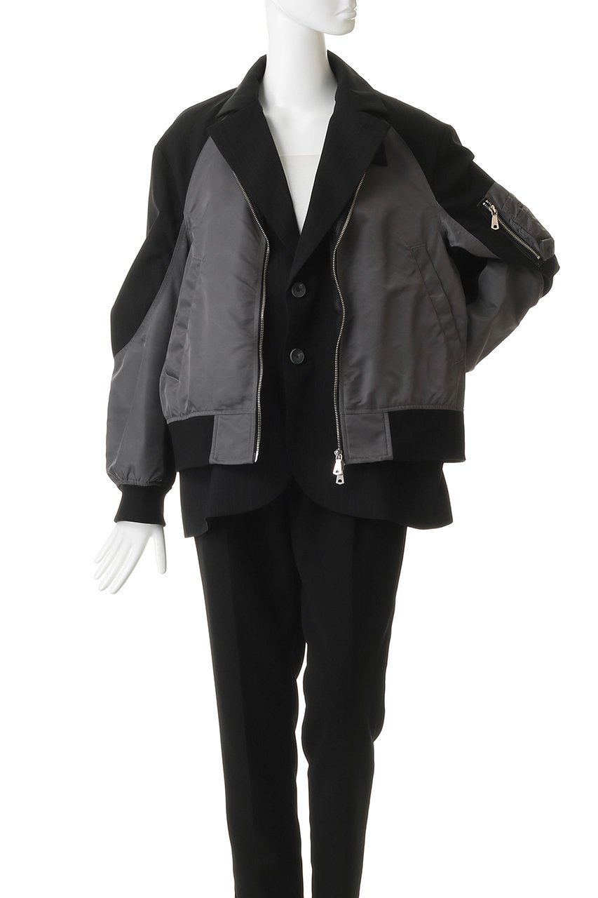 【メゾンスペシャル/MAISON SPECIAL】の【UNISEX】MA-1レイヤリング 2Bジャケット 人気、トレンドファッション・服の通販 founy(ファニー) 　ファッション　Fashion　レディースファッション　Fashion for Women　アウター　Coat / Outerwear Collection　レディースジャケット・軽アウター　Jackets　MA-1ジャケット　MA-1 Bomber Jackets / Flight Jackets　ジュエリー　Jewelry　ファッションリング　Fashion Rings　イヤリング・フープ・ドロップタイプ　Hoop, Drop & Clip Earrings　ユニセックス　Unisex, Genderless　ジャケット　Jacket, Outerwear　スタンド　Stand Collar, Upright Stand　ドッキング　Docking, Mixed Material　ミリタリー　Military, Army Style　エレガント 上品　Elegant　定番　Standard, Basic Item　other-2|ID: prp329100004917294 ipo3291000000036871575