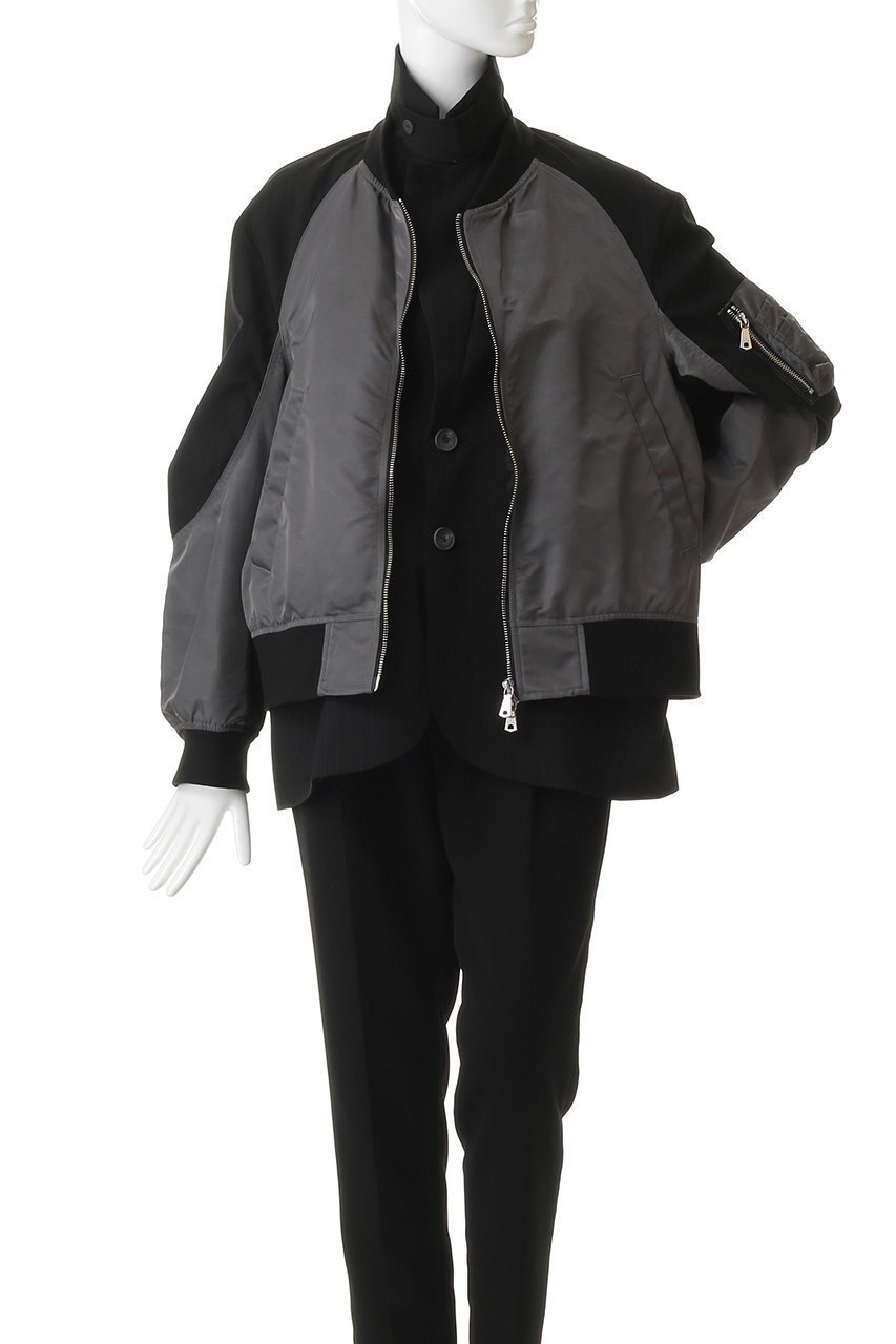 【メゾンスペシャル/MAISON SPECIAL】の【UNISEX】MA-1レイヤリング 2Bジャケット 人気、トレンドファッション・服の通販 founy(ファニー) 　ファッション　Fashion　レディースファッション　Fashion for Women　アウター　Coat / Outerwear Collection　レディースジャケット・軽アウター　Jackets　MA-1ジャケット　MA-1 Bomber Jackets / Flight Jackets　ジュエリー　Jewelry　ファッションリング　Fashion Rings　イヤリング・フープ・ドロップタイプ　Hoop, Drop & Clip Earrings　ユニセックス　Unisex, Genderless　ジャケット　Jacket, Outerwear　スタンド　Stand Collar, Upright Stand　ドッキング　Docking, Mixed Material　ミリタリー　Military, Army Style　エレガント 上品　Elegant　定番　Standard, Basic Item　other-8|ID: prp329100004917294 ipo3291000000036871587