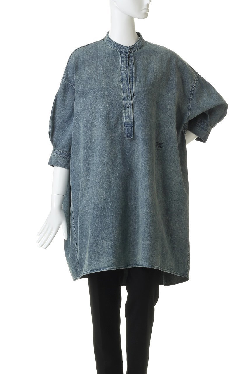 【ウィムガゼット/Whim Gazette】のDENIM刺繍チュニックシャツ 人気、トレンドファッション・服の通販 founy(ファニー) 　ファッション　Fashion　レディースファッション　Fashion for Women　トップス・カットソー　Cut & Sew Tops　シャツ・ブラウス・オフィスカジュアル　Elegant Blouses & Button-Ups　クラシカル　Classical, Vintage-Inspired　ショルダー　Shoulder, Shoulder Strap　スタンド　Stand Collar, Upright Stand　スリーブ　Sleeve, Long Sleeve / Short Sleeve　チュニック　Tunic, Long Top　デニム　Denim, Jeans Material　ドロップ　Drop Shoulder, Dropped Style　バランス　Balance, Style Balance　フロント　Front, Front Design　ユーズド　Used, Vintage-Look　ロング　Long, Long-Length　ワンポイント　One Point, Statement Accent　other-2|ID: prp329100004917336 ipo3291000000036872313