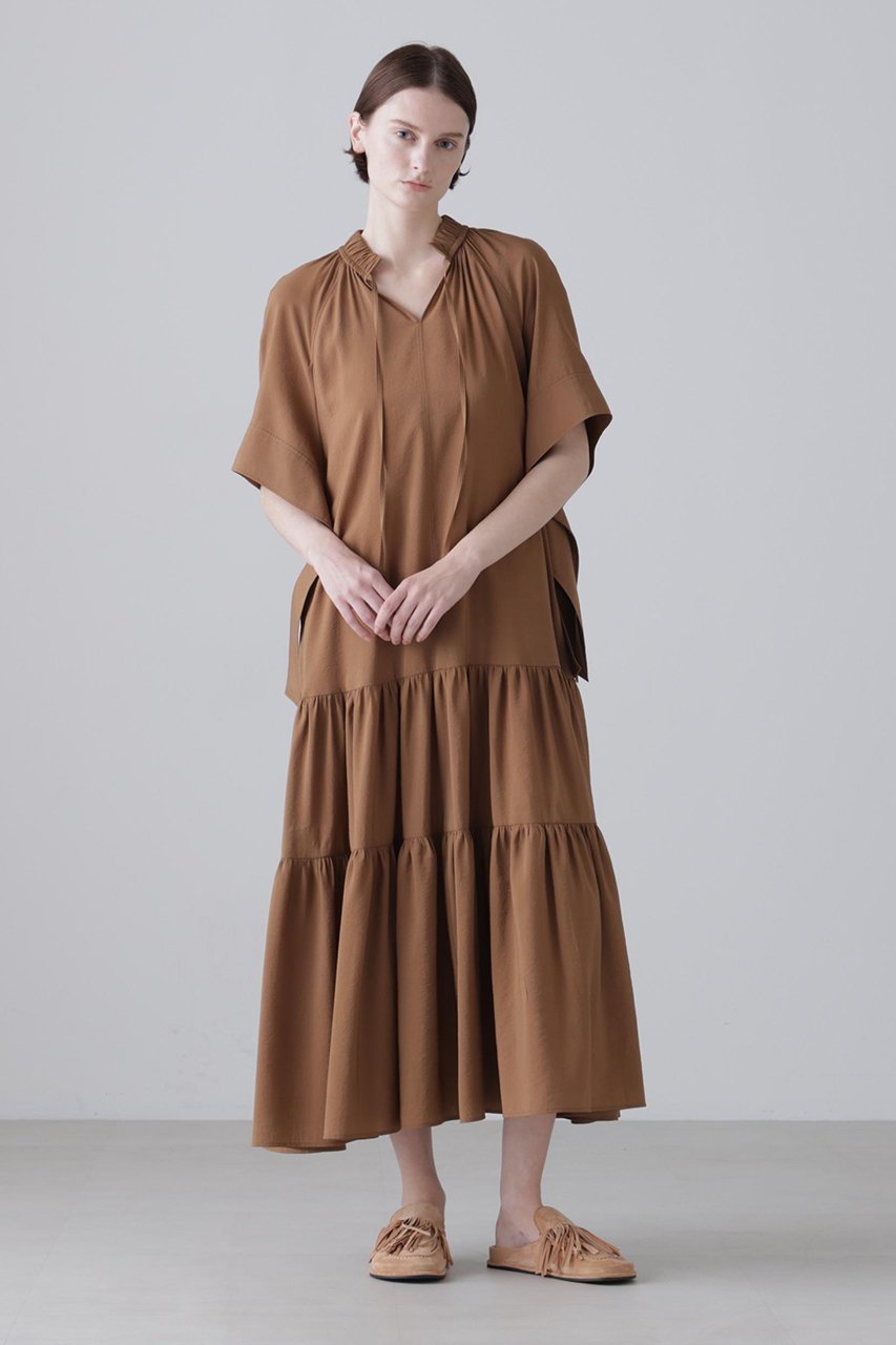 【アドーア/ADORE】のラスターシアーワンピース 人気、トレンドファッション・服の通販 founy(ファニー) 　ファッション　Fashion　レディースファッション　Fashion for Women　ワンピース　Dresses　チュニック　Tunic Tops & Dresses　ギャザー　Gathered, Ruffled　シアー　Sheer, See-Through　チュニック　Tunic, Long Top　フェミニン　Feminine, Girly　リボン　Ribbon, Bow　ロング　Long, Long-Length　other-2|ID: prp329100004917341 ipo3291000000036872596