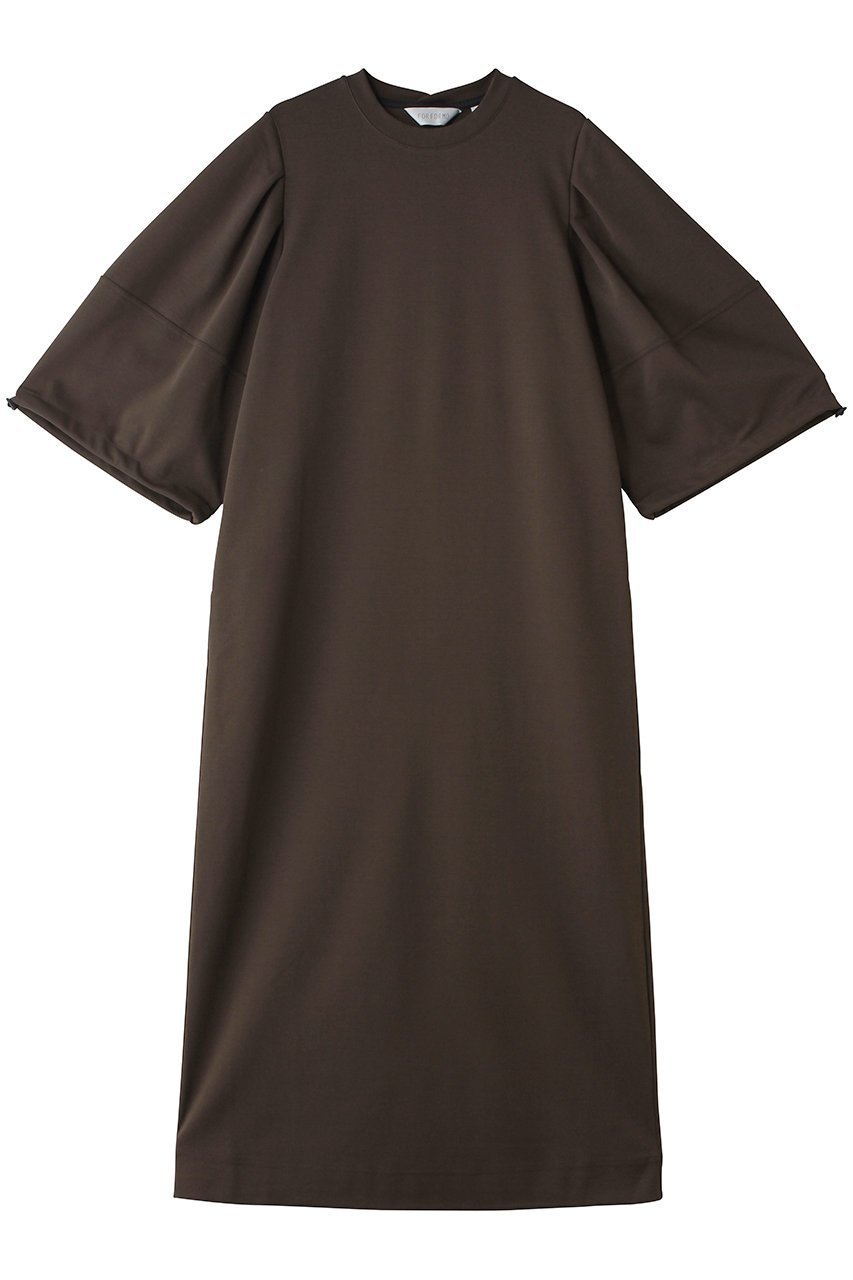 【フォルフォルモ/FORFORMO】のAdjustable Sleeve Dress インテリア・キッズ・メンズ・レディースファッション・服の通販 founy(ファニー) ファッション Fashion レディースファッション Fashion for Women ワンピース Dresses フォーマル・パーティードレス・結婚式用ドレス Elegant & Casual Dresses チュニック Tunic Tops & Dresses チュニック Tunic, Long Top プレミアム Premium, High-End ロング Long, Long-Length ブラウン|ID: prp329100004917366 ipo3291000000036873077