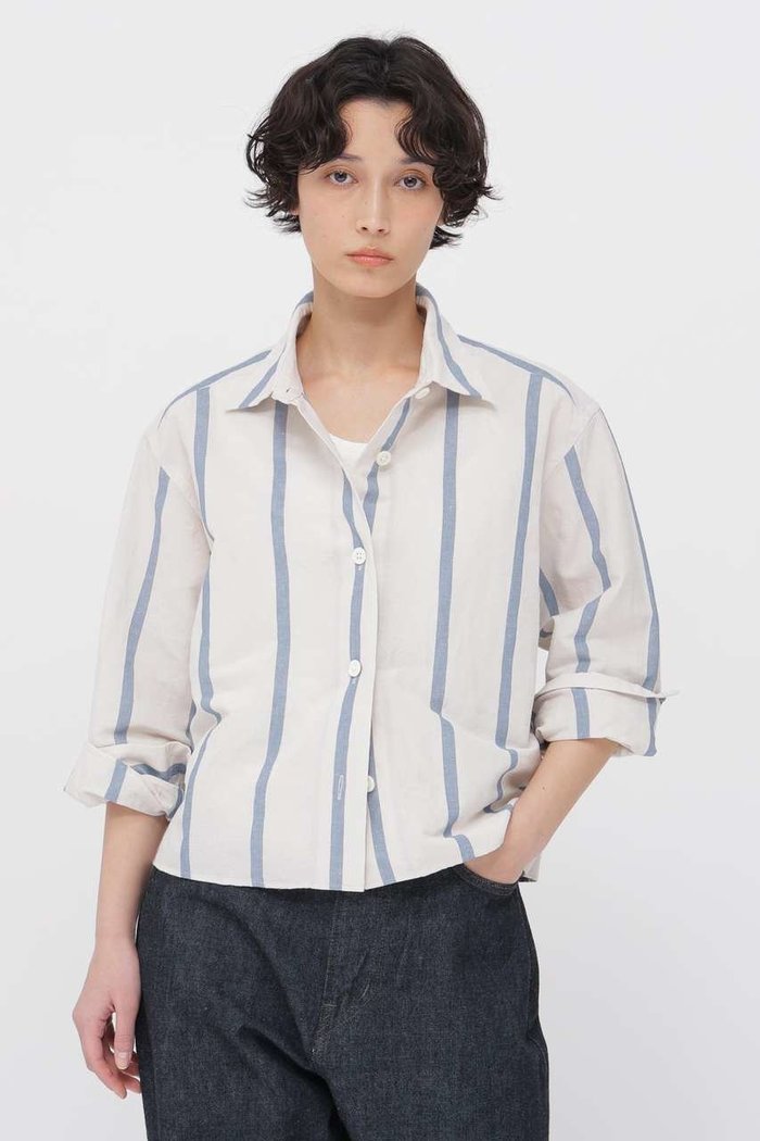 【マーガレットハウエル/MARGARET HOWELL】のBOLD STRIPE COTTON LINEN SHIRT インテリア・キッズ・メンズ・レディースファッション・服の通販 founy(ファウニー) https://founy.com/ ファッション Fashion レディースファッション Fashion for Women トップス・カットソー Cut & Sew Tops シャツ・ブラウス・オフィスカジュアル Elegant Blouses & Button-Ups ストライプ Stripe, Striped Pattern スリーブ Sleeve, Long Sleeve / Short Sleeve バランス Balance, Style Balance ボーダー Border, Stripe リネン Linen, Linen Fabric ロング Long, Long-Length |ID: prp329100004917411 ipo3291000000037239341