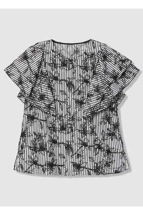 【アナイ/ANAYI】のフラワー刺繍ストライプ ブラウス 人気、トレンドファッション・服の通販 founy(ファニー) ファッション Fashion レディースファッション Fashion for Women トップス・カットソー Cut & Sew Tops シャツ・ブラウス・オフィスカジュアル Elegant Blouses & Button-Ups ショート Short, Short Length シンプル Simple, Minimal ストライプ Stripe, Striped Pattern スペシャル Special, Limited Edition スリット Slit, Slit Detail スリーブ Sleeve, Long Sleeve / Short Sleeve チェーン Chain, Chain Strap フラワー Flower, Floral 新作・新入荷 New Arrivals / New In |ID:prp329100004917474