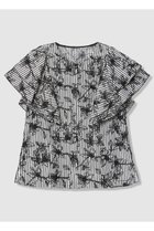 【アナイ/ANAYI】のフラワー刺繍ストライプ ブラウス 人気、トレンドファッション・服の通販 founy(ファニー) ファッション Fashion レディースファッション Fashion for Women トップス・カットソー Cut & Sew Tops シャツ・ブラウス・オフィスカジュアル Elegant Blouses & Button-Ups ショート Short, Short Length シンプル Simple, Minimal ストライプ Stripe, Striped Pattern スペシャル Special, Limited Edition スリット Slit, Slit Detail スリーブ Sleeve, Long Sleeve / Short Sleeve チェーン Chain, Chain Strap フラワー Flower, Floral 新作・新入荷 New Arrivals / New In thumbnail ブラック|ID: prp329100004917474 ipo3291000000036874627