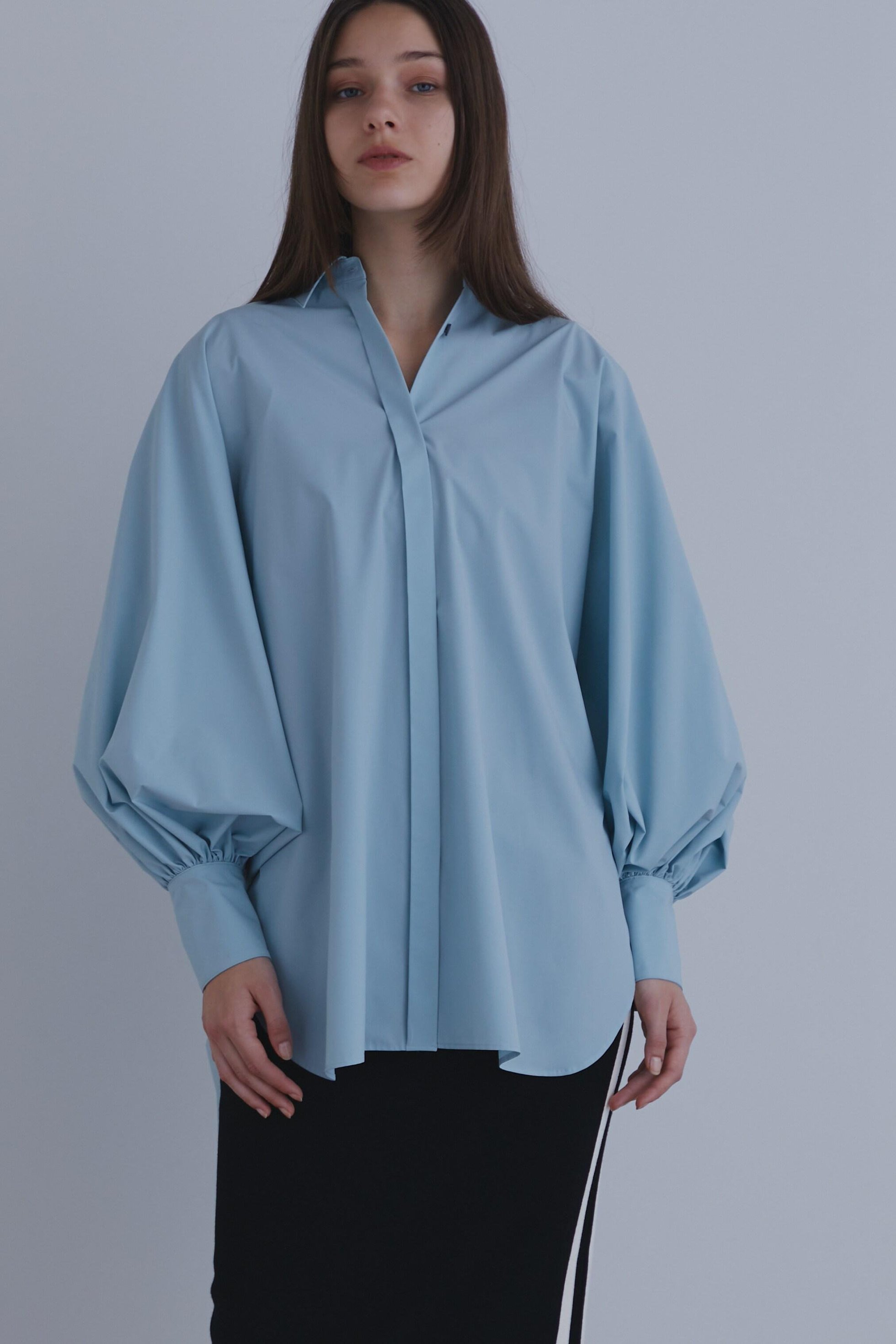 【ル フィル/LE PHIL】の《LE PHIL》SOLOTEX ブロードブラウス インテリア・キッズ・メンズ・レディースファッション・服の通販 founy(ファニー) ファッション Fashion レディースファッション Fashion for Women トップス・カットソー Cut & Sew Tops シャツ・ブラウス・オフィスカジュアル Elegant Blouses & Button-Ups ギャザー Gathered, Ruffled スリーブ Sleeve, Long Sleeve / Short Sleeve ブロード Broadcloth, Fine Cotton ロング Long, Long-Length ブルー|ID: prp329100004917482 ipo3291000000036874688