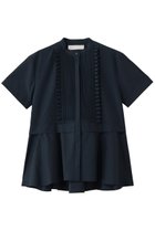 【マリリンムーン/MARILYN MOON】のタックフリルフレアハーフスリーブシャツ 人気、トレンドファッション・服の通販 founy(ファニー) ファッション Fashion レディースファッション Fashion for Women トップス・カットソー Cut & Sew Tops シャツ・ブラウス・オフィスカジュアル Elegant Blouses & Button-Ups オケージョン Occasion Wear ショート Short, Short Length スリーブ Sleeve, Long Sleeve / Short Sleeve フリル Frill, Ruffle フレア Flare, Flared エレガント 上品 Elegant 夏 Summer thumbnail ネイビー|ID: prp329100004917532 ipo3291000000036875260