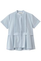 【マリリンムーン/MARILYN MOON】のタックフリルフレアハーフスリーブシャツ サックス|ID: prp329100004917532 ipo3291000000037240905