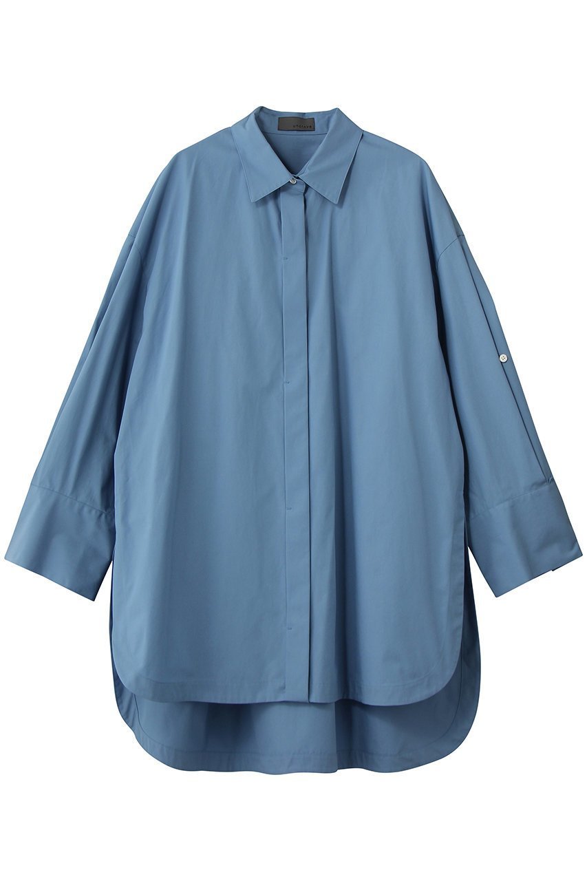 【アンクレイヴ/uncrave】のコットンクロスプレーン BIGシャツ インテリア・キッズ・メンズ・レディースファッション・服の通販 founy(ファニー) ファッション Fashion レディースファッション Fashion for Women トップス・カットソー Cut & Sew Tops シャツ・ブラウス・オフィスカジュアル Elegant Blouses & Button-Ups おすすめ Recommended / Our Picks カフス Cuff Design サテン Satin, Glossy Fabric スリーブ Sleeve, Long Sleeve / Short Sleeve チュニック Tunic, Long Top ブロード Broadcloth, Fine Cotton ループ Loop, Loop Knit ロング Long, Long-Length サックス|ID: prp329100004917533 ipo3291000000036875271