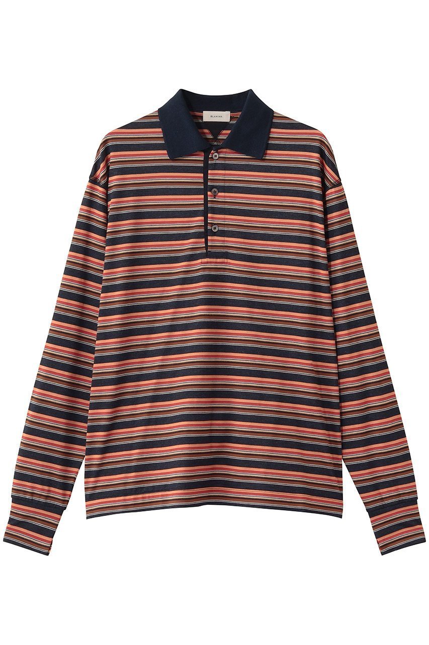 【ブラミンク/BLAMINK】のマルチボーダーロングスリーブ 人気、トレンドファッション・服の通販 founy(ファニー) ファッション Fashion レディースファッション Fashion for Women トップス・カットソー Cut & Sew Tops シャツ・ブラウス・オフィスカジュアル Elegant Blouses & Button-Ups ポロシャツ・きれいめカジュアル Smart-Casual Polo Tops スリーブ Sleeve, Long Sleeve / Short Sleeve ボーダー Border, Stripe ポロシャツ Polo Shirt, Collared Tee リラックス Relax, Relaxed Fit ロング Long, Long-Length other-1|ID: prp329100004917535 ipo3291000000036875284