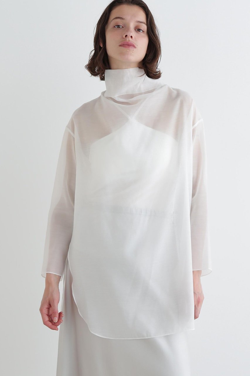【ル フィル/LE PHIL】のハイネックシアーボイルブラウス 人気、トレンドファッション・服の通販 founy(ファニー) 　ファッション　Fashion　レディースファッション　Fashion for Women　トップス・カットソー　Cut & Sew Tops　シャツ・ブラウス・オフィスカジュアル　Elegant Blouses & Button-Ups　インナー　Innerwear　シアー　Sheer, See-Through　ジャケット　Jacket, Outerwear　スリーブ　Sleeve, Long Sleeve / Short Sleeve　ハイネック　High Neck, Mock Neck　パターン　Pattern, Design Print　ロング　Long, Long-Length　other-2|ID: prp329100004917545 ipo3291000000036875372