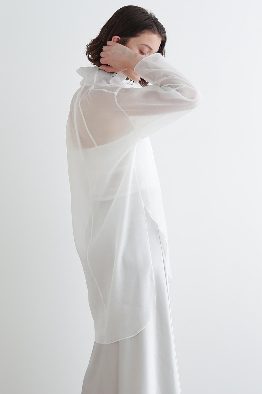 【ル フィル/LE PHIL】のハイネックシアーボイルブラウス 人気、トレンドファッション・服の通販 founy(ファニー) 　ファッション　Fashion　レディースファッション　Fashion for Women　トップス・カットソー　Cut & Sew Tops　シャツ・ブラウス・オフィスカジュアル　Elegant Blouses & Button-Ups　インナー　Innerwear　シアー　Sheer, See-Through　ジャケット　Jacket, Outerwear　スリーブ　Sleeve, Long Sleeve / Short Sleeve　ハイネック　High Neck, Mock Neck　パターン　Pattern, Design Print　ロング　Long, Long-Length　other-4|ID: prp329100004917545 ipo3291000000036875374