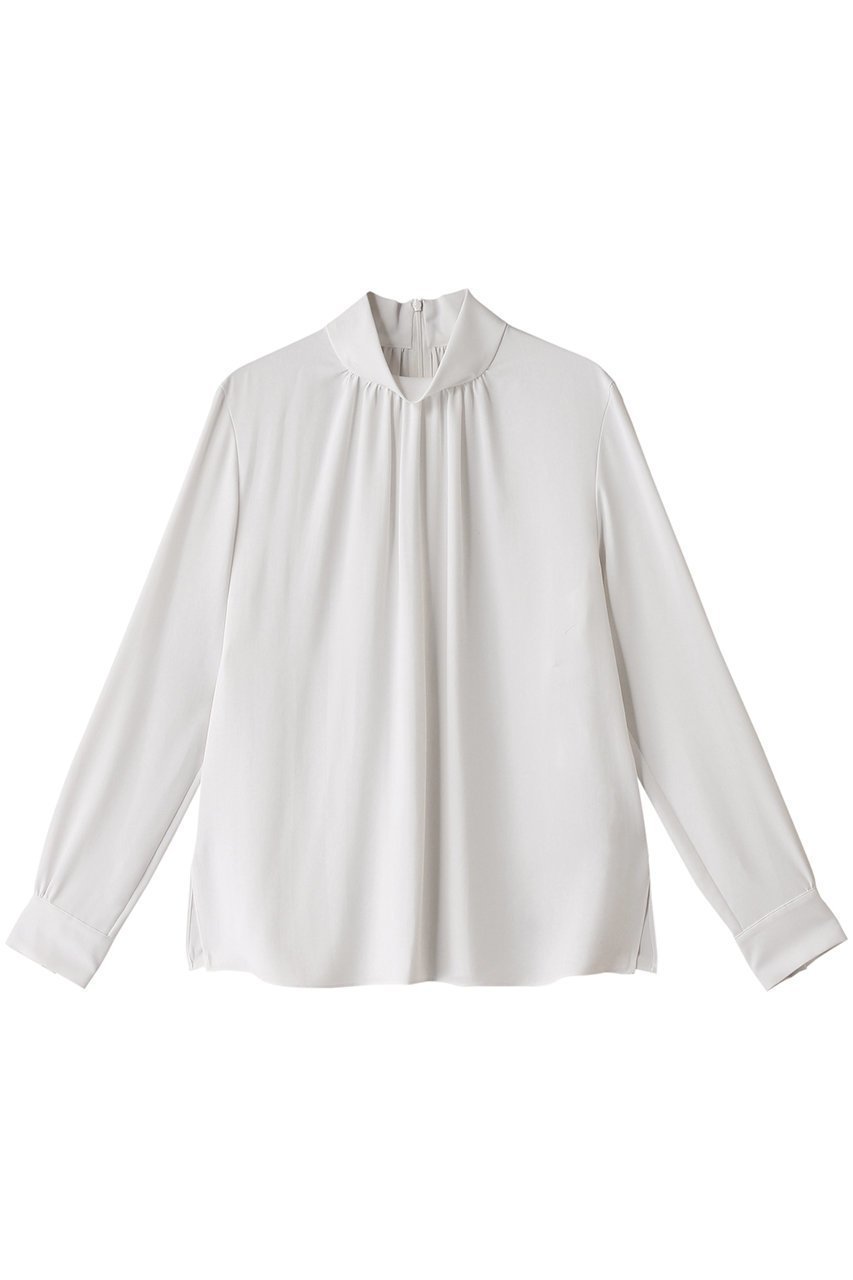 【ベイジ,/BEIGE,】のEVA(エバ)/ブラウス 人気、トレンドファッション・服の通販 founy(ファニー) 　ファッション　Fashion　レディースファッション　Fashion for Women　トップス・カットソー　Cut & Sew Tops　シャツ・ブラウス・オフィスカジュアル　Elegant Blouses & Button-Ups　とろみ　Fluid, Flowy Fabric　ギャザー　Gathered, Ruffled　スリット　Slit, Slit Detail　スリーブ　Sleeve, Long Sleeve / Short Sleeve　デニム　Denim, Jeans Material　ハイネック　High Neck, Mock Neck　パーティ　Party, Party Style　ファブリック　Fabric, Textile　ロング　Long, Long-Length　エレガント 上品　Elegant　 other-1|ID: prp329100004917546 ipo3291000000036875385