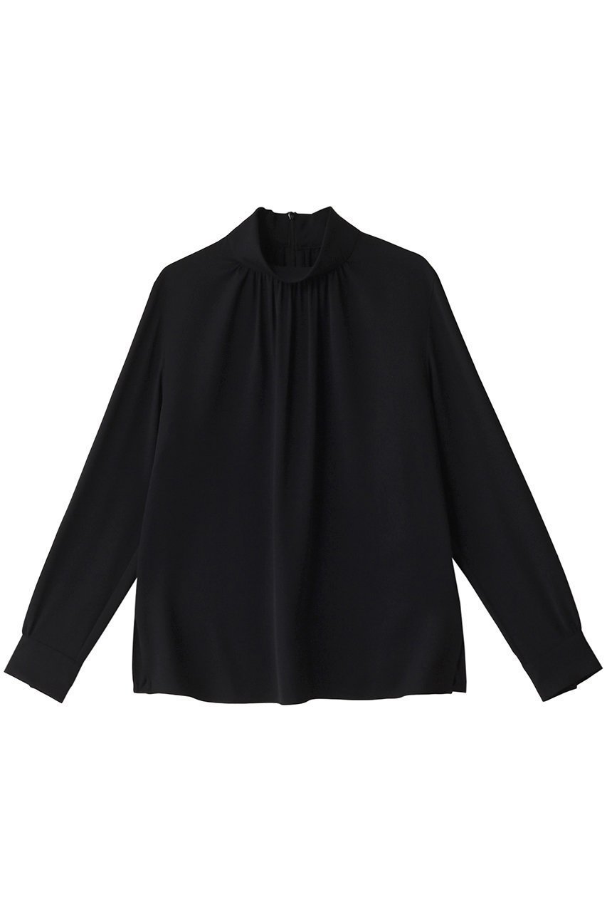 【ベイジ,/BEIGE,】のEVA(エバ)/ブラウス インテリア・キッズ・メンズ・レディースファッション・服の通販 founy(ファニー) 　ファッション　Fashion　レディースファッション　Fashion for Women　トップス・カットソー　Cut & Sew Tops　シャツ・ブラウス・オフィスカジュアル　Elegant Blouses & Button-Ups　とろみ　Fluid, Flowy Fabric　ギャザー　Gathered, Ruffled　スリット　Slit, Slit Detail　スリーブ　Sleeve, Long Sleeve / Short Sleeve　デニム　Denim, Jeans Material　ハイネック　High Neck, Mock Neck　パーティ　Party, Party Style　ファブリック　Fabric, Textile　ロング　Long, Long-Length　エレガント 上品　Elegant　Black|ID: prp329100004917546 ipo3291000000036875387