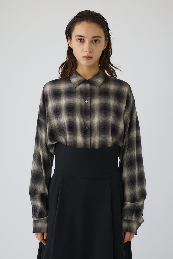【リムアーク/RIM.ARK】のCheck pattern SH/シャツ インテリア・キッズ・メンズ・レディースファッション・服の通販 founy(ファウニー) https://founy.com/ ファッション Fashion レディースファッション Fashion for Women トップス・カットソー Cut & Sew Tops シャツ・ブラウス・オフィスカジュアル Elegant Blouses & Button-Ups おすすめ Recommended / Our Picks スラックス Slacks, Dress Pants スリーブ Sleeve, Long Sleeve / Short Sleeve チェック Check, Plaid, Tartan マニッシュ Mannish, Boyish ラグジュアリー Luxury, Elegant ロング Long, Long-Length |ID: prp329100004917553 ipo3291000000036875459
