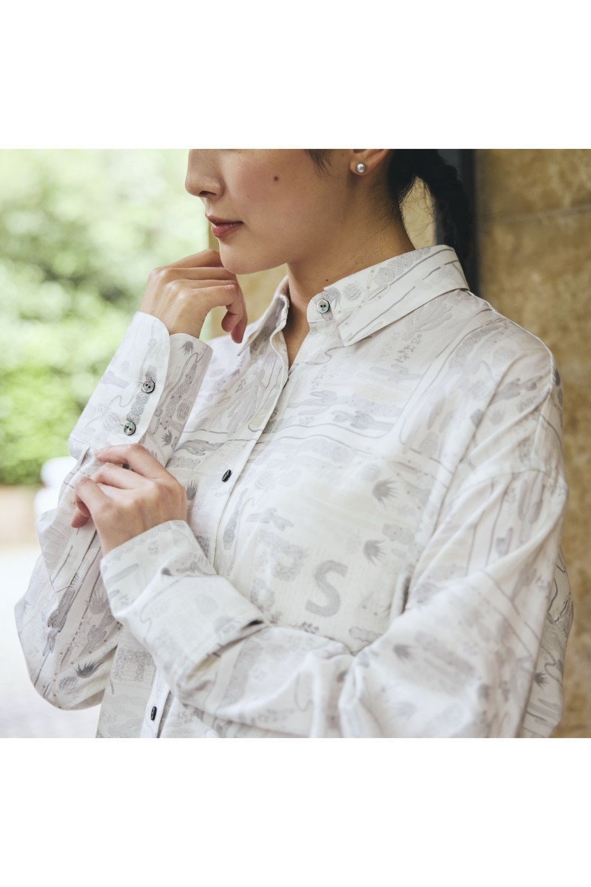 【プリスティン/PRISTINE】のWinter cactus シャツ 人気、トレンドファッション・服の通販 founy(ファニー) 　ファッション　Fashion　レディースファッション　Fashion for Women　トップス・カットソー　Cut & Sew Tops　シャツ・ブラウス・オフィスカジュアル　Elegant Blouses & Button-Ups　冬　Winter / This Winter　おすすめ　Recommended / Our Picks　カフス　Cuff Design　シンプル　Simple, Minimal　スリーブ　Sleeve, Long Sleeve / Short Sleeve　フラワー　Flower, Floral　プリント　Print, Printed Pattern　モダン　Modern, Contemporary　ロング　Long, Long-Length　ワイド　Wide, Wide Fit　other-6|ID: prp329100004917558 ipo3291000000036875506