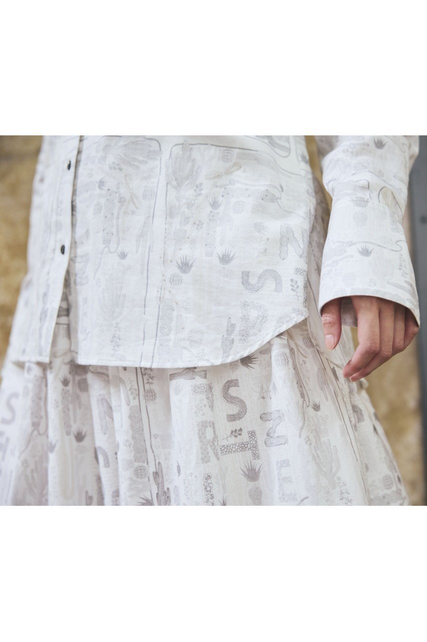 【プリスティン/PRISTINE】のWinter cactus シャツ 人気、トレンドファッション・服の通販 founy(ファニー) 　ファッション　Fashion　レディースファッション　Fashion for Women　トップス・カットソー　Cut & Sew Tops　シャツ・ブラウス・オフィスカジュアル　Elegant Blouses & Button-Ups　冬　Winter / This Winter　おすすめ　Recommended / Our Picks　カフス　Cuff Design　シンプル　Simple, Minimal　スリーブ　Sleeve, Long Sleeve / Short Sleeve　フラワー　Flower, Floral　プリント　Print, Printed Pattern　モダン　Modern, Contemporary　ロング　Long, Long-Length　ワイド　Wide, Wide Fit　other-7|ID: prp329100004917558 ipo3291000000036875507