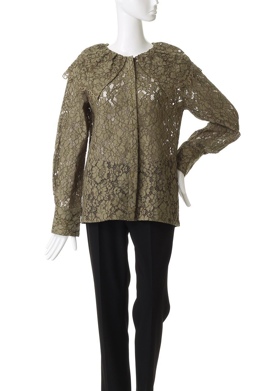 【マノフ/MANOF】のLACE COLLAR SHIRT 人気、トレンドファッション・服の通販 founy(ファニー) 　ファッション　Fashion　レディースファッション　Fashion for Women　トップス・カットソー　Cut & Sew Tops　シャツ・ブラウス・オフィスカジュアル　Elegant Blouses & Button-Ups　おすすめ　Recommended / Our Picks　エレガント 上品　Elegant　ジャケット　Jacket, Outerwear　スリーブ　Sleeve, Long Sleeve / Short Sleeve　フェミニン　Feminine, Girly　レース　Lace, Lace Fabric　ロング　Long, Long-Length　other-2|ID: prp329100004917567 ipo3291000000036875584