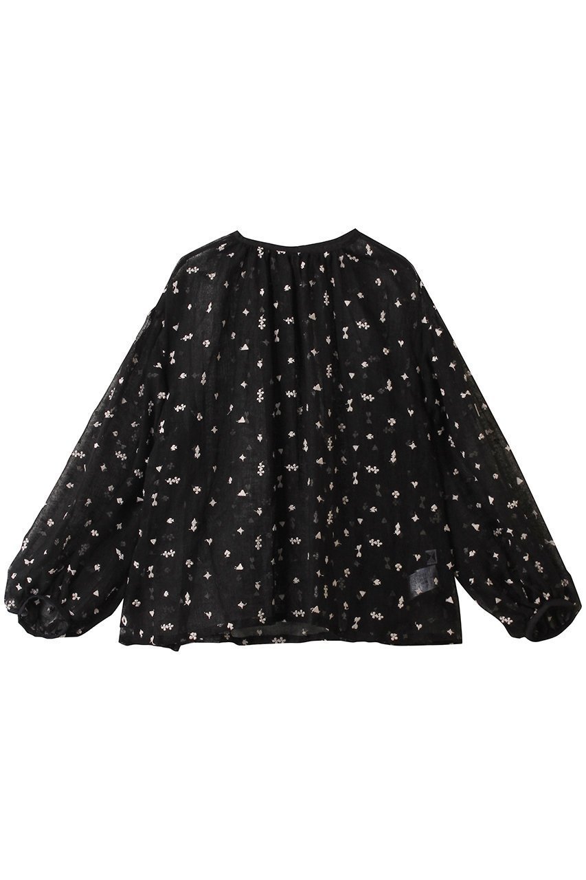 【生地の可能性/kijinokanosei】のボリュームスリーブブラウス インテリア・キッズ・メンズ・レディースファッション・服の通販 founy(ファニー) 　ファッション　Fashion　レディースファッション　Fashion for Women　トップス・カットソー　Cut & Sew Tops　シャツ・ブラウス・オフィスカジュアル　Elegant Blouses & Button-Ups　ボリューム袖・フリルスリーブブラウス　Voluminous & Ruffle Sleeves / Puffy Sleeve Tops　ストール　Stole, Wrap　スリーブ　Sleeve, Long Sleeve / Short Sleeve　フェミニン　Feminine, Girly　モチーフ　Motif, Design Theme　リネン　Linen, Linen Fabric　ロング　Long, Long-Length　solitaire ブラック|ID: prp329100004917581 ipo3291000000036875693