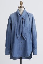 【ヒューエルミュージアム/hueLe Museum】の【hLM】デニムシャツ 人気、トレンドファッション・服の通販 founy(ファニー) ファッション Fashion レディースファッション Fashion for Women トップス・カットソー Cut & Sew Tops シャツ・ブラウス・オフィスカジュアル Elegant Blouses & Button-Ups インナー Innerwear クラシック Classic, Timeless Style スリーブ Sleeve, Long Sleeve / Short Sleeve デニム Denim, Jeans Material ロング Long, Long-Length エレガント 上品 Elegant thumbnail ブルー|ID: prp329100004917607 ipo3291000000036875915