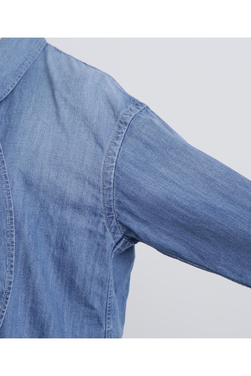 【ヒューエルミュージアム/hueLe Museum】の【hLM】デニムシャツ 人気、トレンドファッション・服の通販 founy(ファニー) 　ファッション　Fashion　レディースファッション　Fashion for Women　トップス・カットソー　Cut & Sew Tops　シャツ・ブラウス・オフィスカジュアル　Elegant Blouses & Button-Ups　インナー　Innerwear　クラシック　Classic, Timeless Style　スリーブ　Sleeve, Long Sleeve / Short Sleeve　デニム　Denim, Jeans Material　ロング　Long, Long-Length　エレガント 上品　Elegant　other-3|ID: prp329100004917607 ipo3291000000036875917