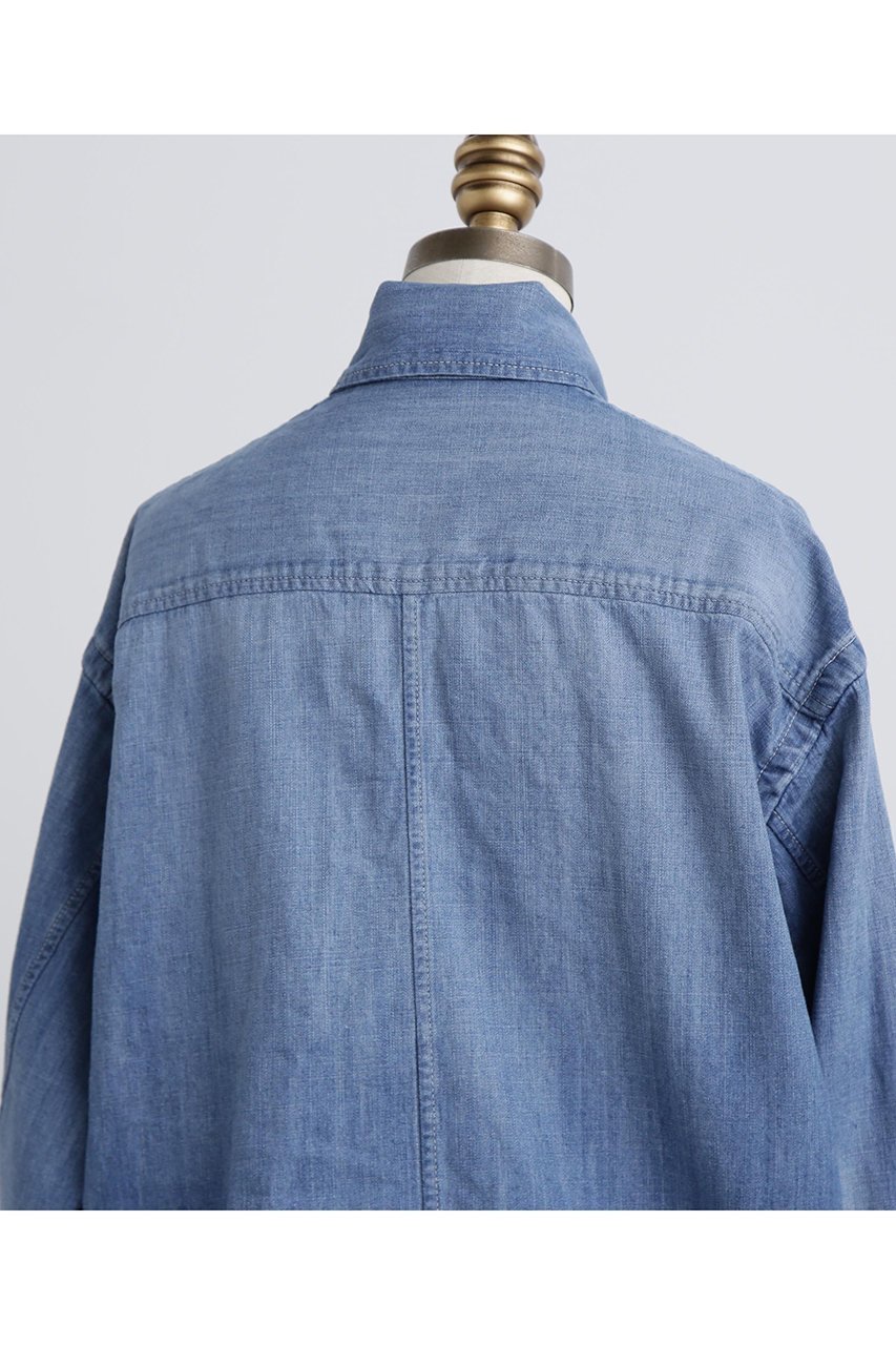 【ヒューエルミュージアム/hueLe Museum】の【hLM】デニムシャツ 人気、トレンドファッション・服の通販 founy(ファニー) 　ファッション　Fashion　レディースファッション　Fashion for Women　トップス・カットソー　Cut & Sew Tops　シャツ・ブラウス・オフィスカジュアル　Elegant Blouses & Button-Ups　インナー　Innerwear　クラシック　Classic, Timeless Style　スリーブ　Sleeve, Long Sleeve / Short Sleeve　デニム　Denim, Jeans Material　ロング　Long, Long-Length　エレガント 上品　Elegant　other-5|ID: prp329100004917607 ipo3291000000036875919