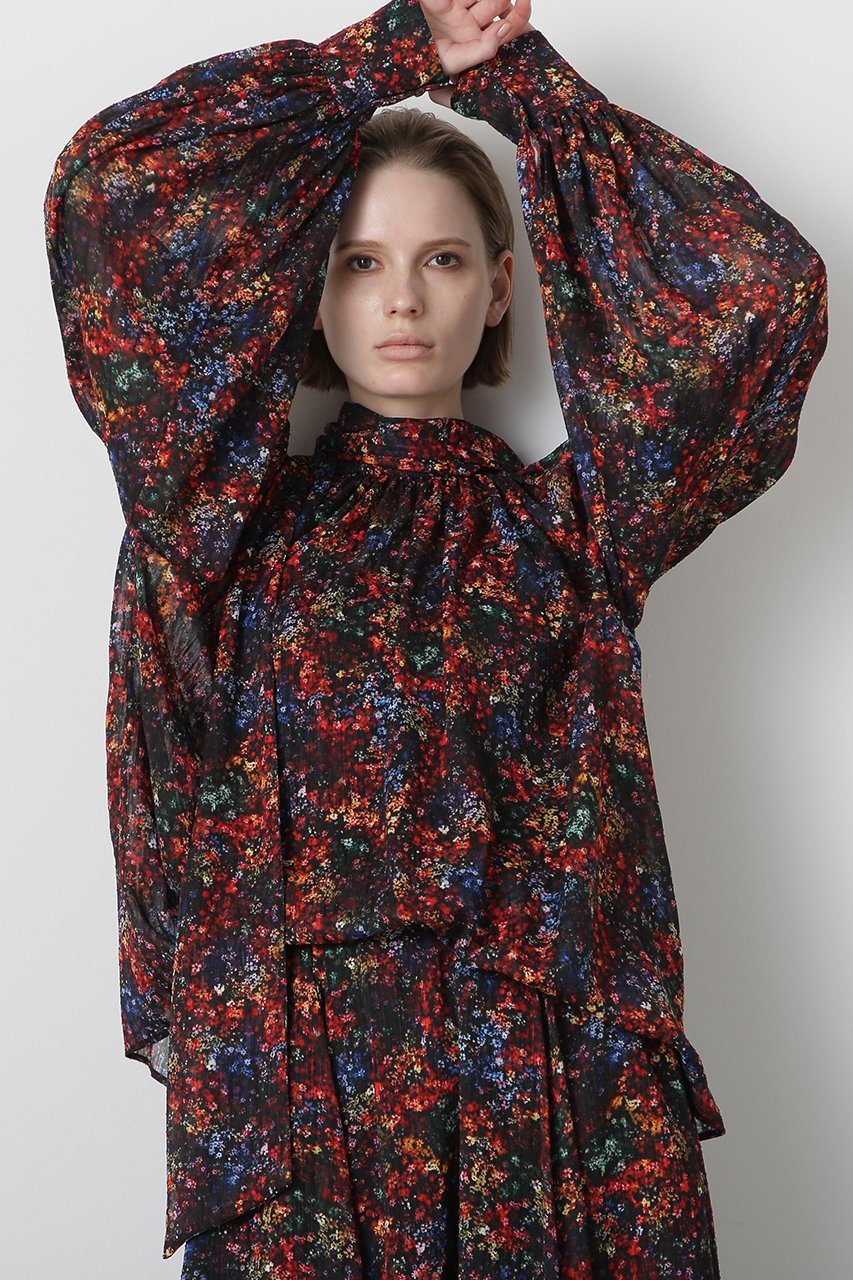 【ヒューエルミュージアム/hueLe Museum】の【STUMBLY】Printed Bow-Tie Blouse インテリア・キッズ・メンズ・レディースファッション・服の通販 founy(ファニー) ファッション Fashion レディースファッション Fashion for Women トップス・カットソー Cut & Sew Tops シャツ・ブラウス・オフィスカジュアル Elegant Blouses & Button-Ups おすすめ Recommended / Our Picks ジャカード/ジャガード Jacquard, Woven Pattern スリーブ Sleeve, Long Sleeve / Short Sleeve セットアップ Set-Up, Coordinated Outfit ツイード Twill, Twill Weave ハイネック High Neck, Mock Neck パターン Pattern, Design Print プリント Print, Printed Pattern ロング Long, Long-Length 無地 Plain, Solid Color ブラック|ID: prp329100004917618 ipo3291000000036876024