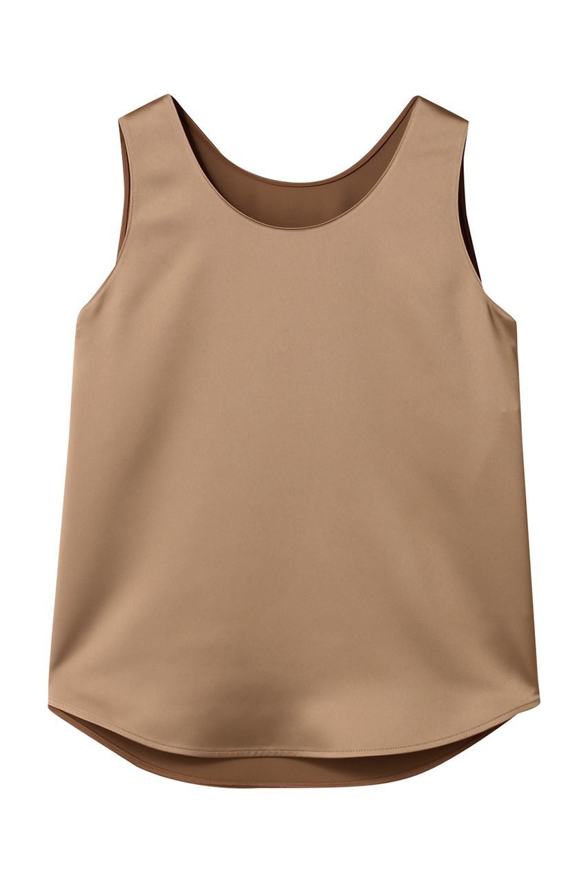 【アルアバイル/allureville】のサテンタンクブラウス インテリア・キッズ・メンズ・レディースファッション・服の通販 founy(ファニー) 　ファッション　Fashion　レディースファッション　Fashion for Women　トップス・カットソー　Cut & Sew Tops　キャミソール&ノースリーブ　Camisoles & Sleeveless Tops　シャツ・ブラウス・オフィスカジュアル　Elegant Blouses & Button-Ups　インナー　Innerwear　サテン　Satin, Glossy Fabric　シンプル　Simple, Minimal　ジャケット　Jacket, Outerwear　タンク　Tank Top, Sleeveless Top　ノースリーブ　Sleeveless, No-Sleeve　エレガント 上品　Elegant　夏　Summer　春　Spring　秋　Autumn　キャメル|ID: prp329100004917622 ipo3291000000036876055