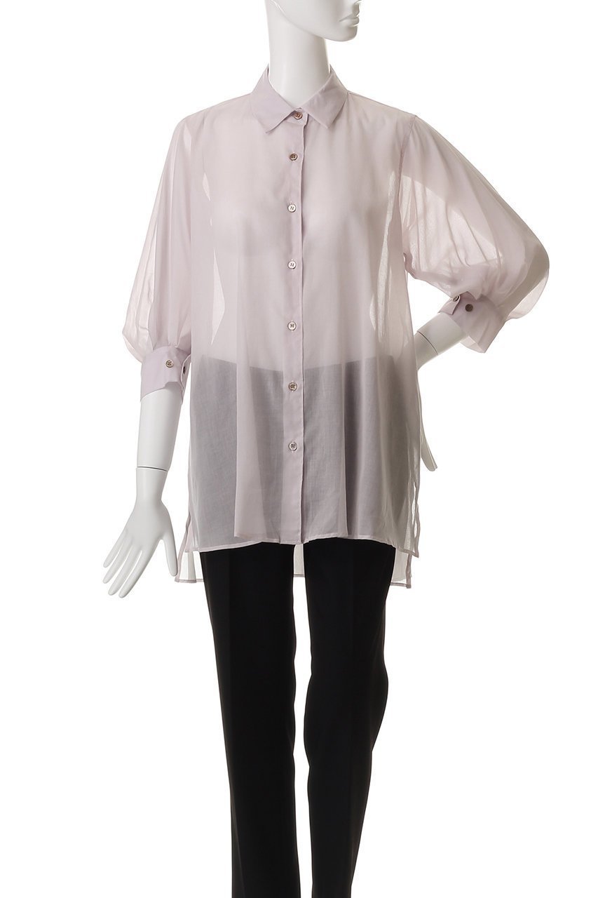 【ミディウミソリッド/MIDIUMISOLID】のsheer slit slv tunic shirt.S シャツ 人気、トレンドファッション・服の通販 founy(ファニー) 　ファッション　Fashion　レディースファッション　Fashion for Women　トップス・カットソー　Cut & Sew Tops　シャツ・ブラウス・オフィスカジュアル　Elegant Blouses & Button-Ups　インナー　Innerwear　シアー　Sheer, See-Through　ショート　Short, Short Length　シンプル　Simple, Minimal　スリーブ　Sleeve, Long Sleeve / Short Sleeve　チュニック　Tunic, Long Top　トレンド　Trend, Trending Now　人気　Popular, Best Seller　夏　Summer　other-2|ID: prp329100004917632 ipo3291000000036876163