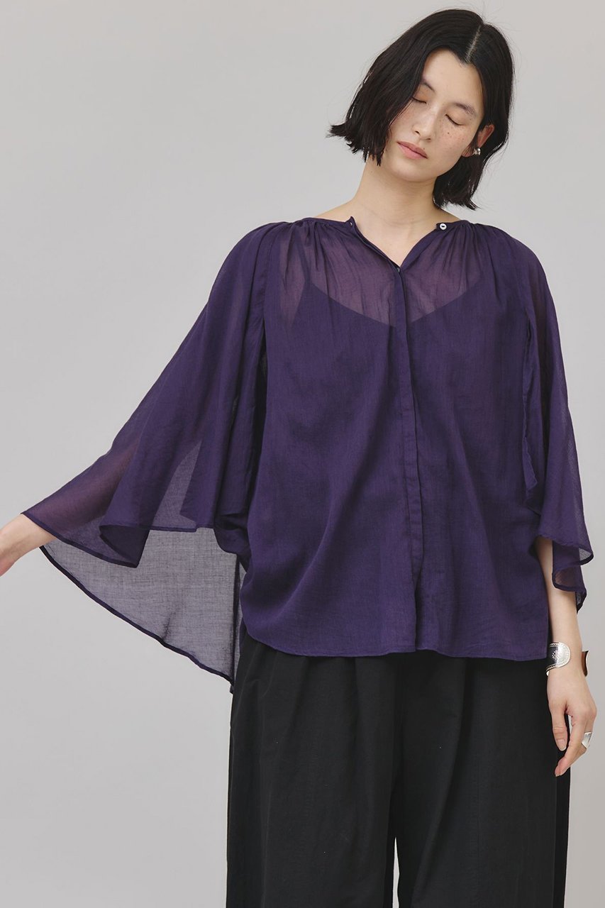 【カレンソロジー/Curensology】のカディライクケープブラウス 人気、トレンドファッション・服の通販 founy(ファニー) 　ファッション　Fashion　レディースファッション　Fashion for Women　トップス・カットソー　Cut & Sew Tops　シャツ・ブラウス・オフィスカジュアル　Elegant Blouses & Button-Ups　インド　Indian Textile　スリーブ　Sleeve, Long Sleeve / Short Sleeve　バランス　Balance, Style Balance　ロング　Long, Long-Length　夏　Summer　 other-1|ID: prp329100004917633 ipo3291000000036876168