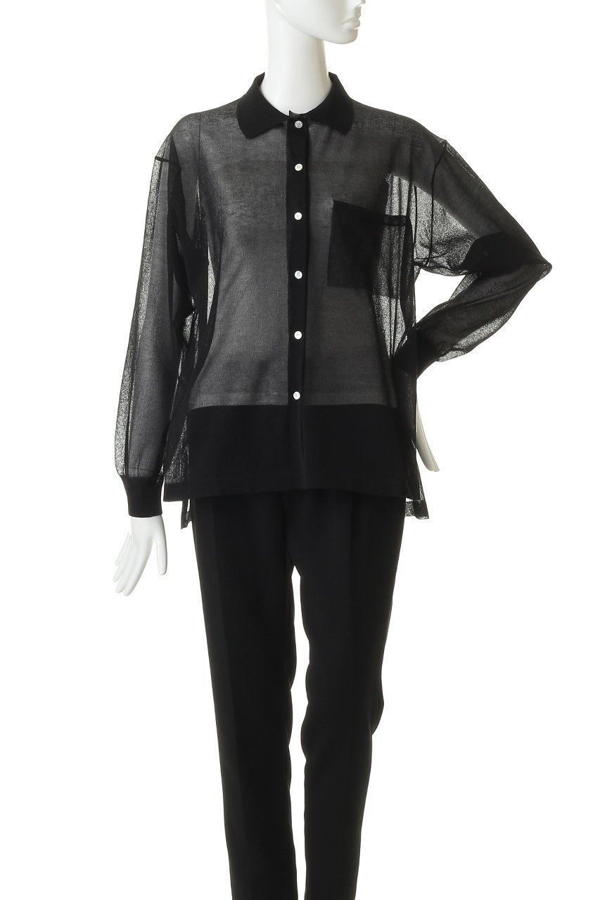 【プルミエ アロンディスモン/1er Arrondissement】の【LOWER】18Gシアーボタンシャツ 人気、トレンドファッション・服の通販 founy(ファニー) 　ファッション　Fashion　レディースファッション　Fashion for Women　トップス・カットソー　Cut & Sew Tops　シャツ・ブラウス・オフィスカジュアル　Elegant Blouses & Button-Ups　インナー　Innerwear　カーディガン　Cardigan, Knitwear　シアー　Sheer, See-Through　シンプル　Simple, Minimal　スリーブ　Sleeve, Long Sleeve / Short Sleeve　タンク　Tank Top, Sleeveless Top　ロング　Long, Long-Length　エレガント 上品　Elegant　other-2|ID: prp329100004917635 ipo3291000000036876185