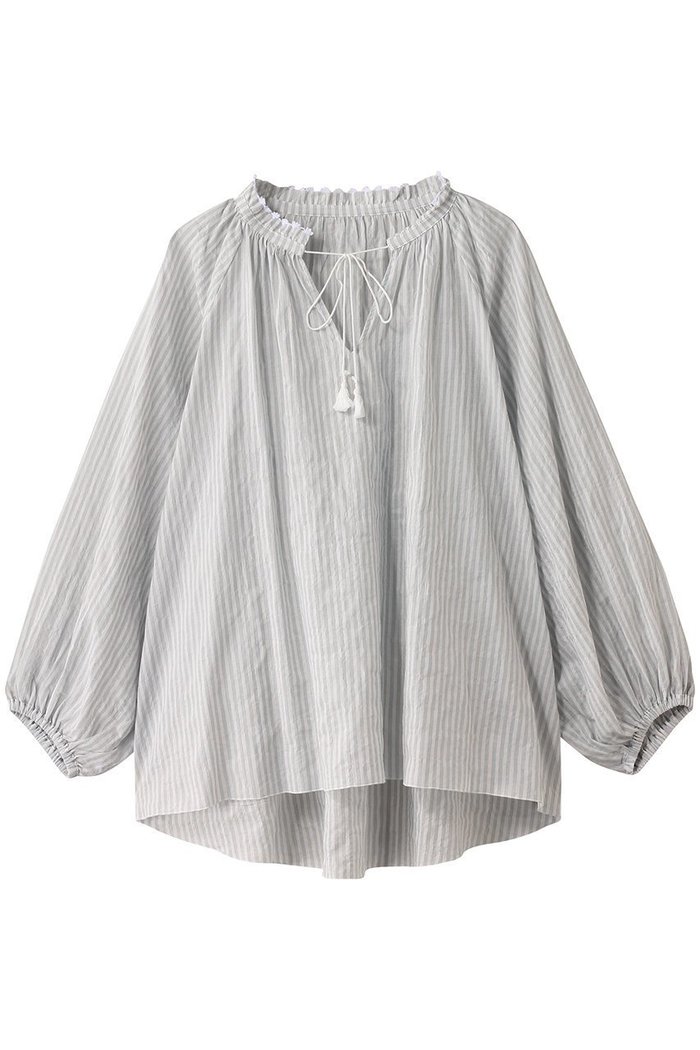 【ナナデコール/nanadecor】のユーカリストライプタッセルブラウス インテリア・キッズ・メンズ・レディースファッション・服の通販 founy(ファウニー) https://founy.com/ ファッション Fashion レディースファッション Fashion for Women トップス・カットソー Cut & Sew Tops シャツ・ブラウス・オフィスカジュアル Elegant Blouses & Button-Ups サマー Summer, Summer Style ショート Short, Short Length ストライプ Stripe, Striped Pattern スリーブ Sleeve, Long Sleeve / Short Sleeve セットアップ Set-Up, Coordinated Outfit フェミニン Feminine, Girly ロング Long, Long-Length |ID: prp329100004917644 ipo3291000000036876274
