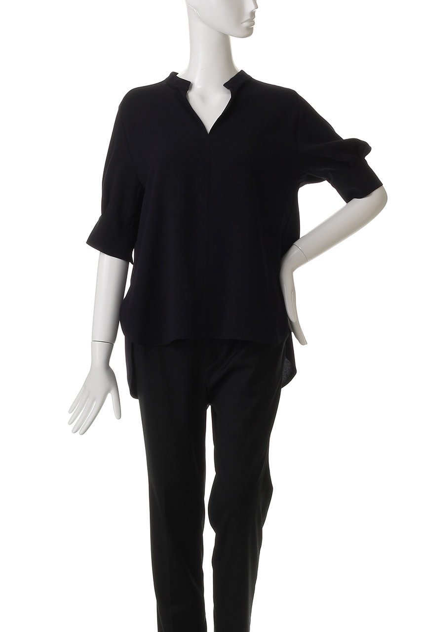 【ベイジ,/BEIGE,】のFLEUR(フルール)/スタンドカラープルオーバーブラウス 人気、トレンドファッション・服の通販 founy(ファニー) 　ファッション　Fashion　レディースファッション　Fashion for Women　トップス・カットソー　Cut & Sew Tops　シャツ・ブラウス・オフィスカジュアル　Elegant Blouses & Button-Ups　カジュアルプルオーバー・ニットトップス　Pullovers & Knit Tops / Casual Pullovers　とろみ　Fluid, Flowy Fabric　ショート　Short, Short Length　スリーブ　Sleeve, Long Sleeve / Short Sleeve　ファブリック　Fabric, Textile　エレガント 上品　Elegant　other-2|ID: prp329100004917645 ipo3291000000036876286