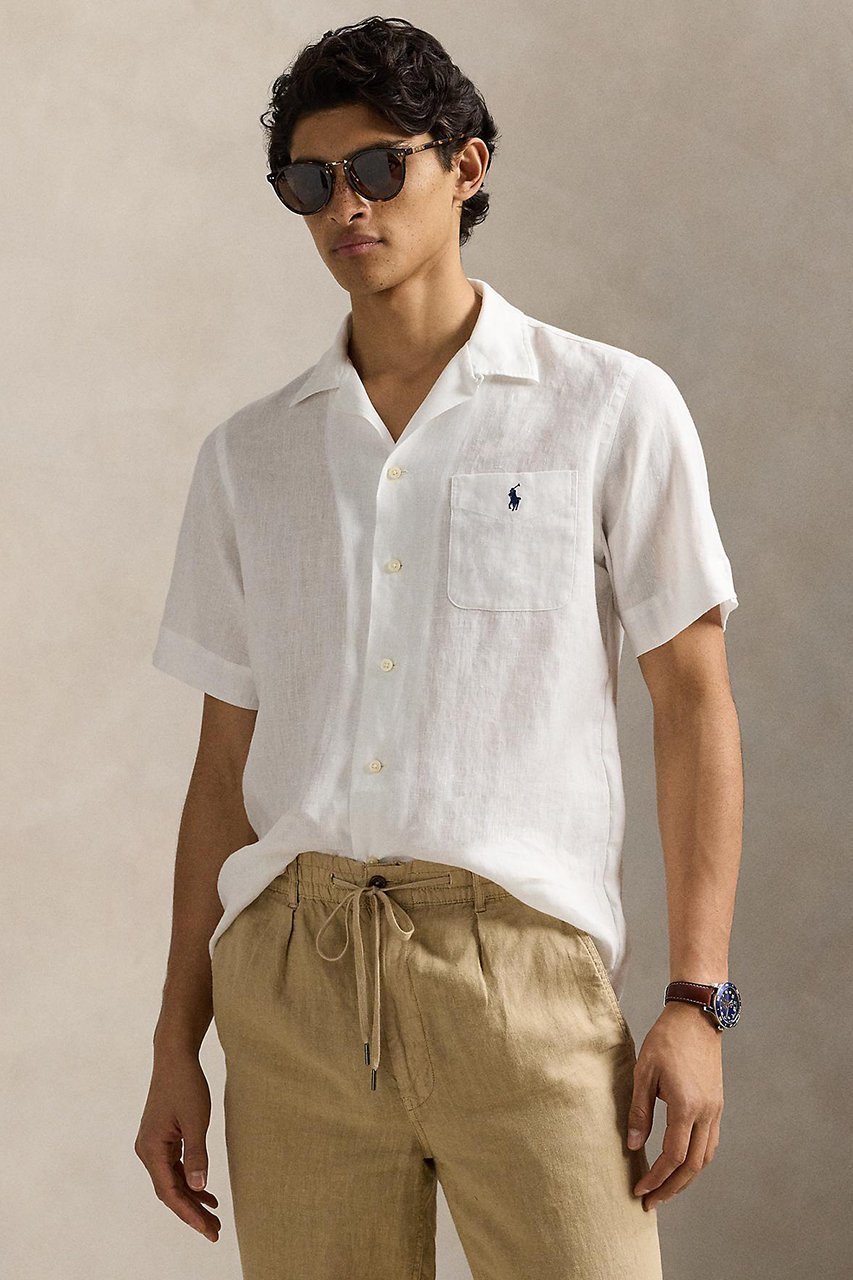 【ラルフローレン/RALPH LAUREN / MEN】の【MEN】【POLO RALPH LAUREN】クラシック フィット リネン キャンプ シャツ 人気、トレンドファッション・服の通販 founy(ファニー) ファッション Fashion メンズファッション Fashion for Men なめらか Smooth, Silky Texture クラシック Classic, Timeless Style ショート Short, Short Length ストレート Straight, Straight Cut スリーブ Sleeve, Long Sleeve / Short Sleeve パッチ Patch, Appliqué フィット Fit, Slim Fit プリーツ Pleats, Pleated ポケット Pocket, Pocket Detail ヨーク Yoke, Yoke Design リネン Linen, Linen Fabric リラックス Relax, Relaxed Fit エレガント 上品 Elegant 半袖 Short Sleeve, Half Sleeve other-6|ID: prp329100004917665 ipo3291000000036876489