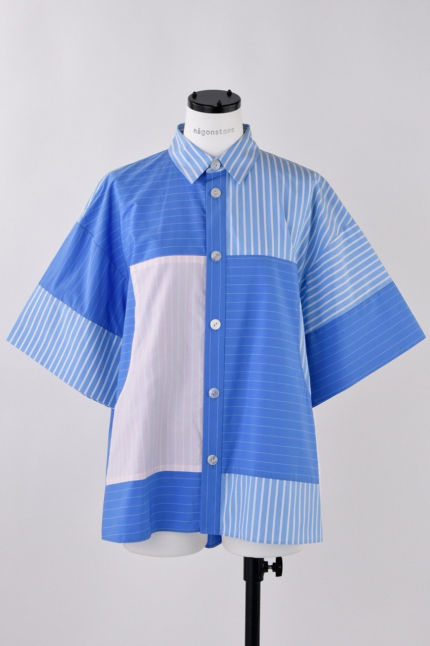 【ナゴンスタンス/nagonstans】のポプリンStripe PKT SH/シャツ 人気、トレンドファッション・服の通販 founy(ファニー) 　ファッション　Fashion　レディースファッション　Fashion for Women　トップス・カットソー　Cut & Sew Tops　シャツ・ブラウス・オフィスカジュアル　Elegant Blouses & Button-Ups　おすすめ　Recommended / Our Picks　クロップド　Cropped, Short Length　ショート　Short, Short Length　ストライプ　Stripe, Striped Pattern　スリーブ　Sleeve, Long Sleeve / Short Sleeve　セットアップ　Set-Up, Coordinated Outfit　バランス　Balance, Style Balance　ボーダー　Border, Stripe　ポケット　Pocket, Pocket Detail　夏　Summer　春　Spring　 other-1|ID: prp329100004917669 ipo3291000000036876511