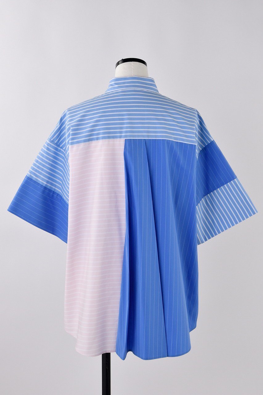 【ナゴンスタンス/nagonstans】のポプリンStripe PKT SH/シャツ 人気、トレンドファッション・服の通販 founy(ファニー) 　ファッション　Fashion　レディースファッション　Fashion for Women　トップス・カットソー　Cut & Sew Tops　シャツ・ブラウス・オフィスカジュアル　Elegant Blouses & Button-Ups　おすすめ　Recommended / Our Picks　クロップド　Cropped, Short Length　ショート　Short, Short Length　ストライプ　Stripe, Striped Pattern　スリーブ　Sleeve, Long Sleeve / Short Sleeve　セットアップ　Set-Up, Coordinated Outfit　バランス　Balance, Style Balance　ボーダー　Border, Stripe　ポケット　Pocket, Pocket Detail　夏　Summer　春　Spring　other-3|ID: prp329100004917669 ipo3291000000036876514