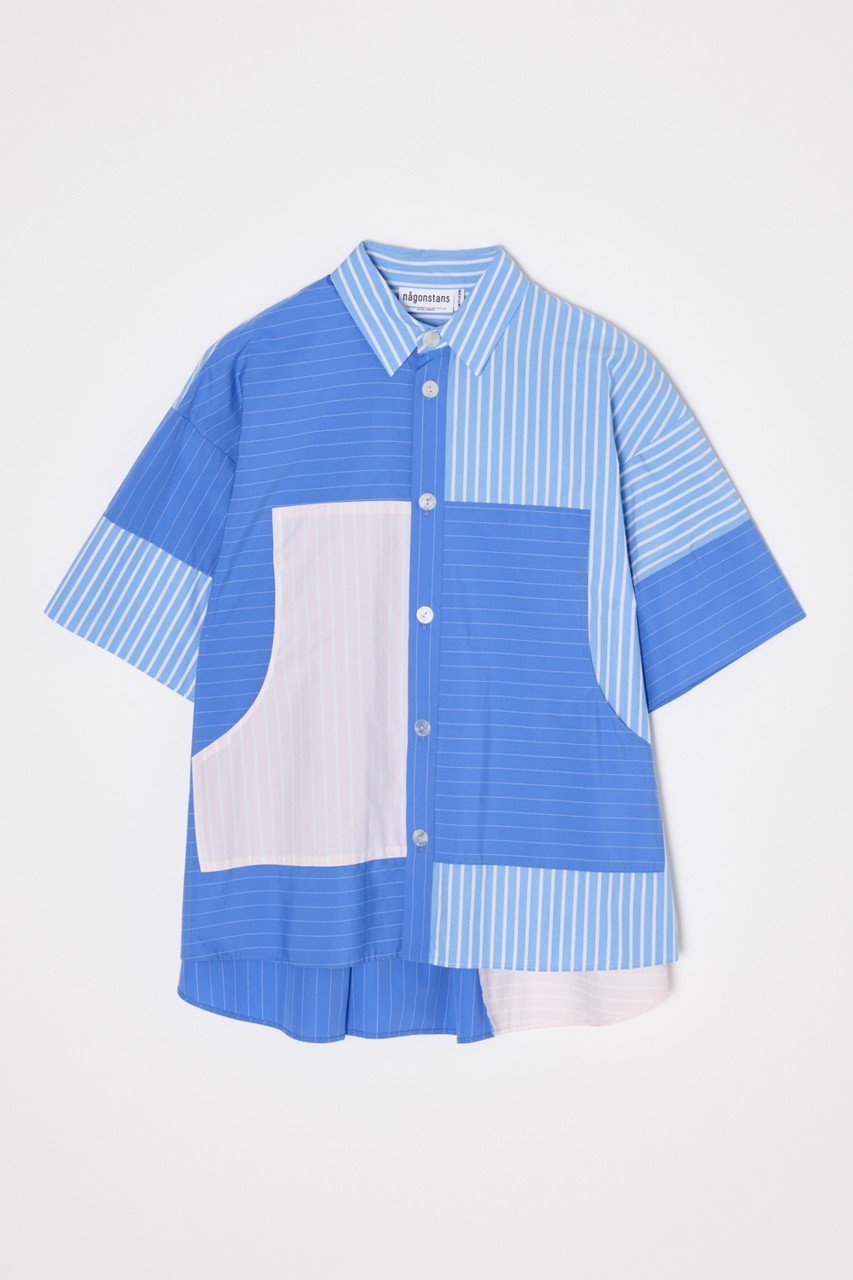 【ナゴンスタンス/nagonstans】のポプリンStripe PKT SH/シャツ 人気、トレンドファッション・服の通販 founy(ファニー) 　ファッション　Fashion　レディースファッション　Fashion for Women　トップス・カットソー　Cut & Sew Tops　シャツ・ブラウス・オフィスカジュアル　Elegant Blouses & Button-Ups　おすすめ　Recommended / Our Picks　クロップド　Cropped, Short Length　ショート　Short, Short Length　ストライプ　Stripe, Striped Pattern　スリーブ　Sleeve, Long Sleeve / Short Sleeve　セットアップ　Set-Up, Coordinated Outfit　バランス　Balance, Style Balance　ボーダー　Border, Stripe　ポケット　Pocket, Pocket Detail　夏　Summer　春　Spring　other-5|ID: prp329100004917669 ipo3291000000036876516