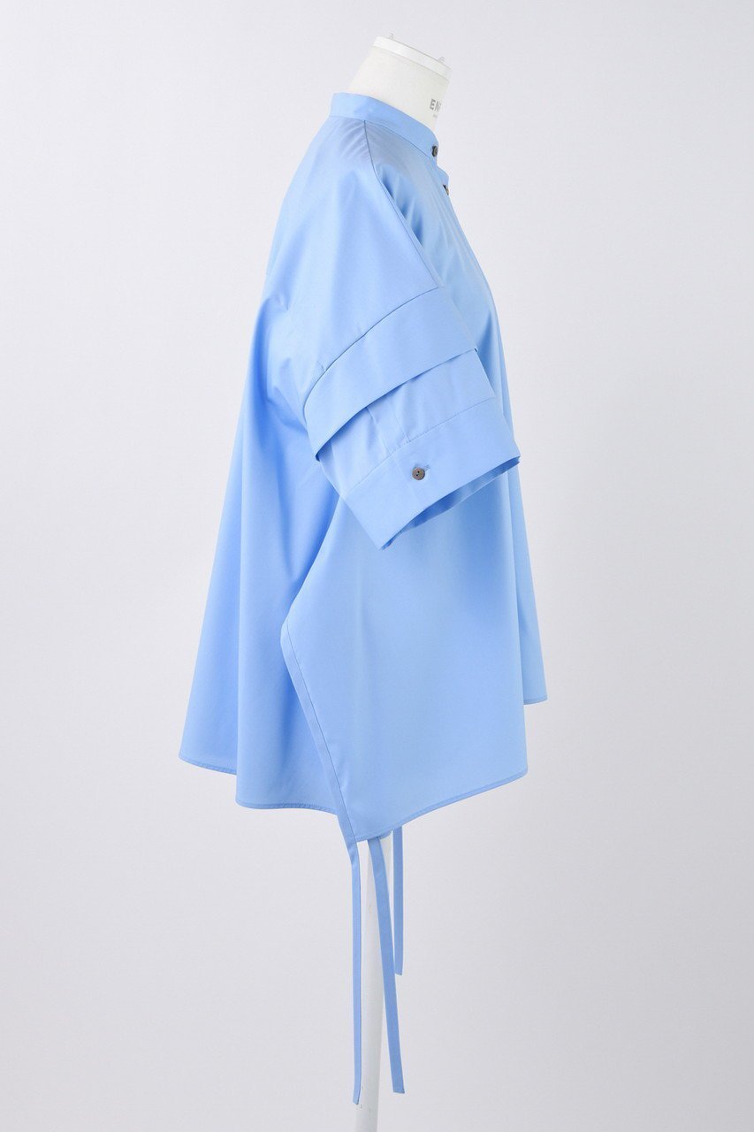 【エンフォルド/ENFOLD】のC/PEブロード レイヤードスリーブ SH/シャツ 人気、トレンドファッション・服の通販 founy(ファニー) 　ファッション　Fashion　レディースファッション　Fashion for Women　トップス・カットソー　Cut & Sew Tops　シャツ・ブラウス・オフィスカジュアル　Elegant Blouses & Button-Ups　カッティング　Cutting Detail　ショート　Short, Short Length　シンプル　Simple, Minimal　スクエア　Square, Square Shape　スリーブ　Sleeve, Long Sleeve / Short Sleeve　ドレープ　Drape, Draping Fabric　ブロード　Broadcloth, Fine Cotton　ベスト　Vest, Waistcoat　other-4|ID: prp329100004917670 ipo3291000000036876522