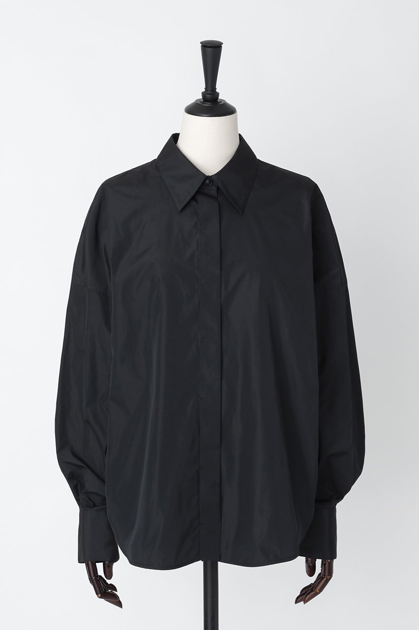 【オーヴィル/EAUVIRE】のドルマンスリーブシャツ インテリア・キッズ・メンズ・レディースファッション・服の通販 founy(ファニー) 　ファッション　Fashion　レディースファッション　Fashion for Women　トップス・カットソー　Cut & Sew Tops　シャツ・ブラウス・オフィスカジュアル　Elegant Blouses & Button-Ups　シルク　Silk, 100% Silk　スリーブ　Sleeve, Long Sleeve / Short Sleeve　タフタ　Taffeta, Structured Fabric　ロング　Long, Long-Length　エレガント 上品　Elegant　定番　Standard, Basic Item　ブラック|ID: prp329100004917677 ipo3291000000036876576