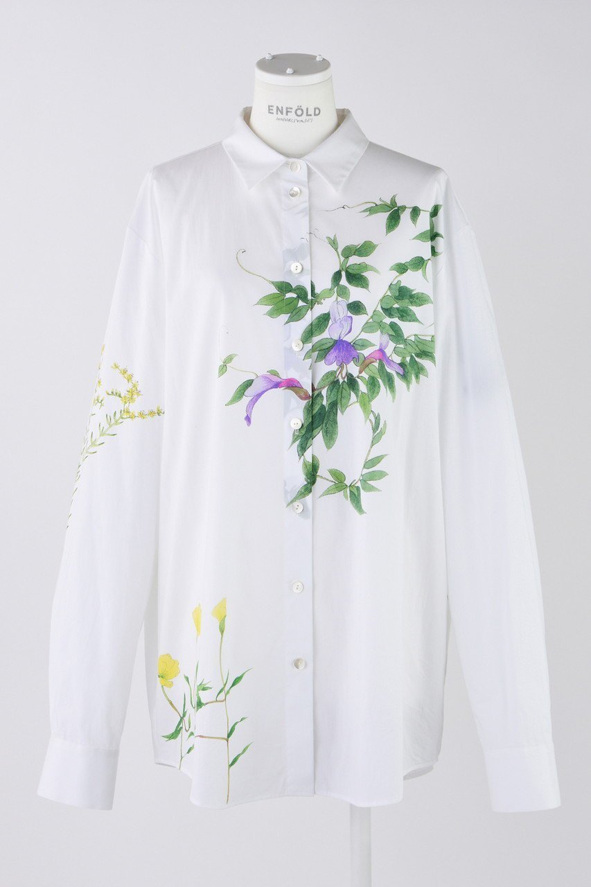 【エンフォルド/ENFOLD】のSeaside plants SH/シャツ 人気、トレンドファッション・服の通販 founy(ファニー) 　ファッション　Fashion　レディースファッション　Fashion for Women　トップス・カットソー　Cut & Sew Tops　シャツ・ブラウス・オフィスカジュアル　Elegant Blouses & Button-Ups　おすすめ　Recommended / Our Picks　スリーブ　Sleeve, Long Sleeve / Short Sleeve　プリント　Print, Printed Pattern　ボタニカル　Botanical, Floral Pattern　ロング　Long, Long-Length　今季　This Season, Current Season　夏　Summer　春　Spring　S/S・春夏　SS, Spring/Summer, Warm Season　 other-1|ID: prp329100004917685 ipo3291000000036876646
