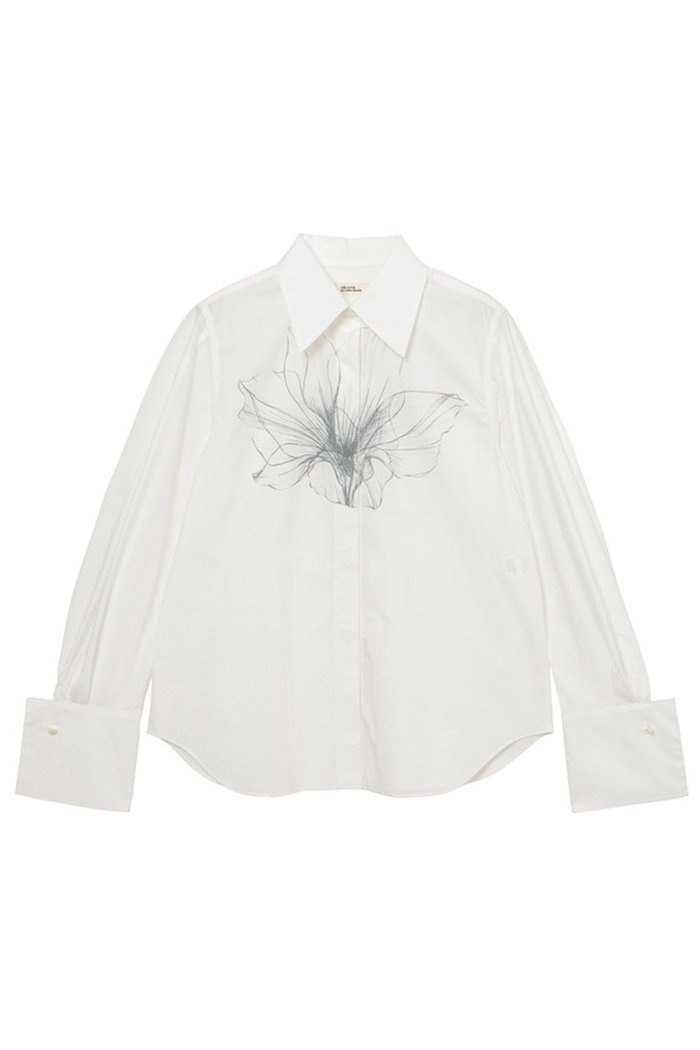 【ミラ ショーン バイ チカ キサダ/mila schon by chika kisada】のフラワープリントWカフスシャツ インテリア・キッズ・メンズ・レディースファッション・服の通販 founy(ファニー) https://founy.com/ ファッション Fashion レディースファッション Fashion for Women トップス・カットソー Cut & Sew Tops シャツ・ブラウス・オフィスカジュアル Elegant Blouses & Button-Ups 花柄・フラワープリント・モチーフ Floral Prints & Motifs / Flower Pattern Tops カフス Cuff Design スリーブ Sleeve, Long Sleeve / Short Sleeve フェミニン Feminine, Girly フラワー Flower, Floral プリント Print, Printed Pattern ロング Long, Long-Length 定番 Standard, Basic Item |ID: prp329100004917710 ipo3291000000036876859