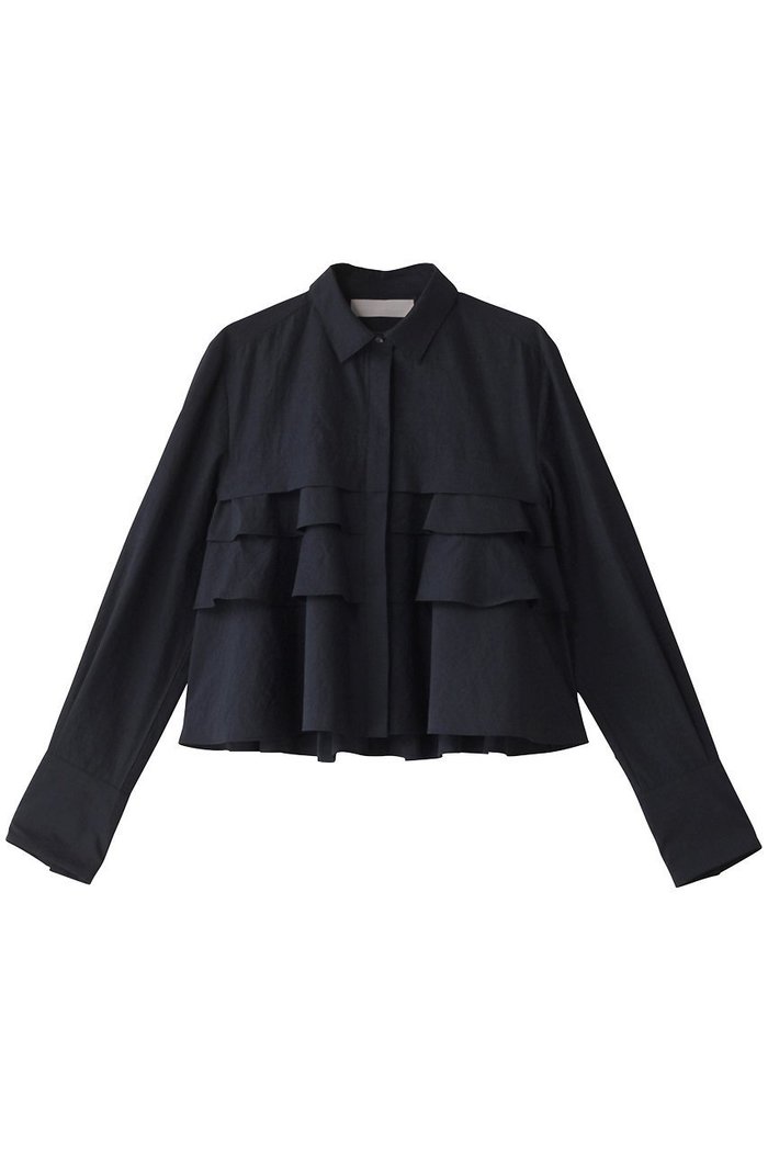 【マリリンムーン/MARILYN MOON】のレイヤードラッフルブラウス インテリア・キッズ・メンズ・レディースファッション・服の通販 founy(ファニー) https://founy.com/ ファッション Fashion レディースファッション Fashion for Women トップス・カットソー Cut & Sew Tops シャツ・ブラウス・オフィスカジュアル Elegant Blouses & Button-Ups おすすめ Recommended / Our Picks カフス Cuff Design コンパクト Compact, Small Size スリーブ Sleeve, Long Sleeve / Short Sleeve デニム Denim, Jeans Material バランス Balance, Style Balance フリル Frill, Ruffle フレア Flare, Flared ラッフル Ruffle, Frill ロング Long, Long-Length ワイド Wide, Wide Fit 台形 A-Line, Trapezoid Shape 新作・新入荷 New Arrivals / New In |ID: prp329100004917726 ipo3291000000036876988