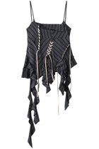 【プランク プロジェクト/PRANK PROJECT】のラッフルレースアップストライプトップス / Ruffle Lace-Up Stripe Top NVY(ネイビー)|ID: prp329100004917733 ipo3291000000036877046