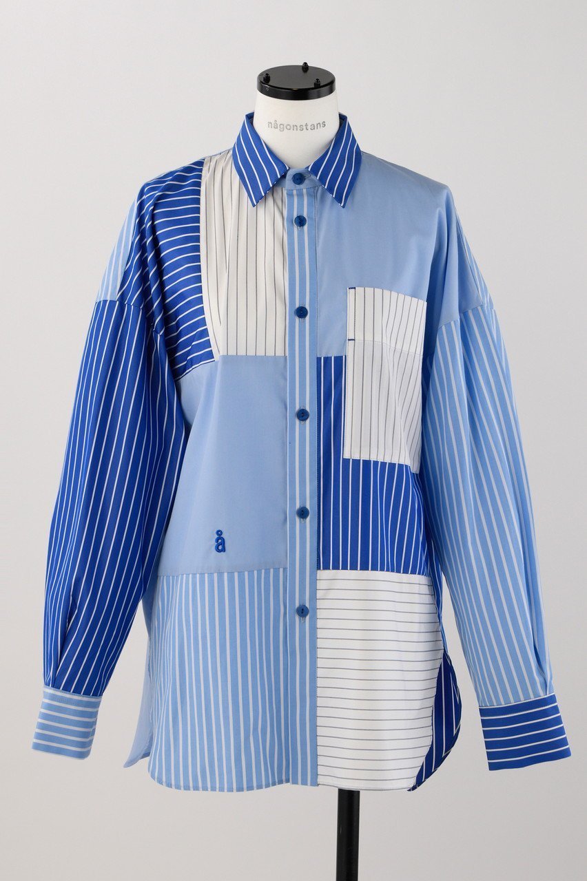 【ナゴンスタンス/nagonstans】のCombi Stripe SH/シャツ 人気、トレンドファッション・服の通販 founy(ファニー) ファッション Fashion レディースファッション Fashion for Women トップス・カットソー Cut & Sew Tops シャツ・ブラウス・オフィスカジュアル Elegant Blouses & Button-Ups おすすめ Recommended / Our Picks ストライプ Stripe, Striped Pattern スリーブ Sleeve, Long Sleeve / Short Sleeve ベスト Vest, Waistcoat ロング Long, Long-Length 無地 Plain, Solid Color other-1|ID: prp329100004917772 ipo3291000000036877406