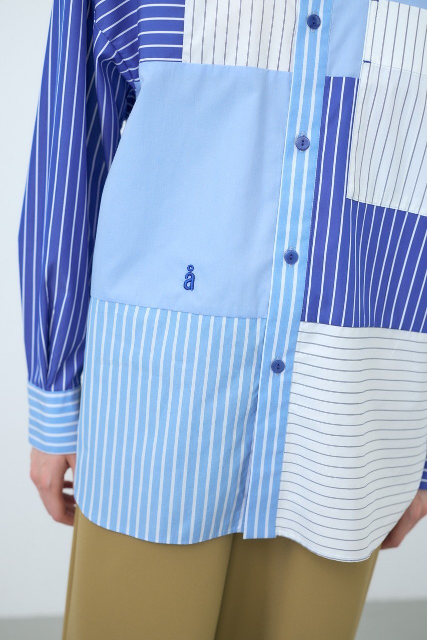 【ナゴンスタンス/nagonstans】のCombi Stripe SH/シャツ 人気、トレンドファッション・服の通販 founy(ファニー) ファッション Fashion レディースファッション Fashion for Women トップス・カットソー Cut & Sew Tops シャツ・ブラウス・オフィスカジュアル Elegant Blouses & Button-Ups おすすめ Recommended / Our Picks ストライプ Stripe, Striped Pattern スリーブ Sleeve, Long Sleeve / Short Sleeve ベスト Vest, Waistcoat ロング Long, Long-Length 無地 Plain, Solid Color other-7|ID: prp329100004917772 ipo3291000000036877413