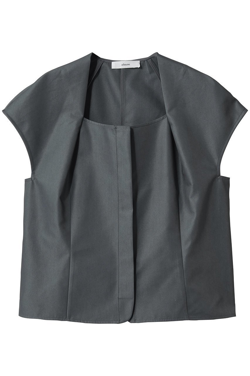 【エブール/ebure】のコットンシャンブレーツイル デザインブラウス インテリア・キッズ・メンズ・レディースファッション・服の通販 founy(ファニー) 　ファッション　Fashion　レディースファッション　Fashion for Women　トップス・カットソー　Cut & Sew Tops　シャツ・ブラウス・オフィスカジュアル　Elegant Blouses & Button-Ups　クラシカル　Classical, Vintage-Inspired　クラシック　Classic, Timeless Style　ショート　Short, Short Length　ショール　Shawl, Wrap　スリーブ　Sleeve, Long Sleeve / Short Sleeve　セットアップ　Set-Up, Coordinated Outfit　グレー|ID: prp329100004917786 ipo3291000000036877654