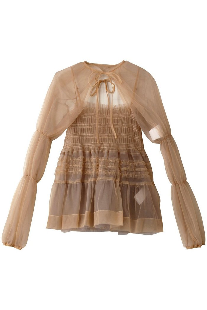 【メゾンスペシャル/MAISON SPECIAL】のTulle Camisole Bolero/チュールキャミボレロ インテリア・キッズ・メンズ・レディースファッション・服の通販 founy(ファニー) https://founy.com/ ファッション Fashion レディースファッション Fashion for Women アウター Coat / Outerwear Collection ボレロ・ショート丈ジャケット / ドレス羽織りに Boleros & Short Jackets トップス・カットソー Cut & Sew Tops キャミソール&ノースリーブ Camisoles & Sleeveless Tops シャツ・ブラウス・オフィスカジュアル Elegant Blouses & Button-Ups エアリー Airy Texture ガーリー Girly, Feminine Style キャミソール Camisole, Spaghetti Strap Top シャーリング Shirring, Ruched スリーブ Sleeve, Long Sleeve / Short Sleeve フリル Frill, Ruffle ロング Long, Long-Length 夏 Summer 春 Spring |ID: prp329100004917807 ipo3291000000036877948