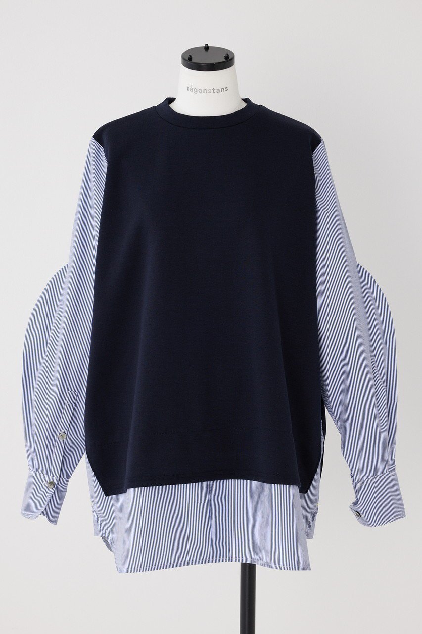 【ナゴンスタンス/nagonstans】のライトダンボール SH P.O/プルオーバー インテリア・キッズ・メンズ・レディースファッション・服の通販 founy(ファニー) 　ファッション　Fashion　レディースファッション　Fashion for Women　トップス・カットソー　Cut & Sew Tops　シャツ・ブラウス・オフィスカジュアル　Elegant Blouses & Button-Ups　カジュアルプルオーバー・ニットトップス　Pullovers & Knit Tops / Casual Pullovers　カフス　Cuff Design　スリーブ　Sleeve, Long Sleeve / Short Sleeve　ドッキング　Docking, Mixed Material　ロング　Long, Long-Length　Space|ID: prp329100004917831 ipo3291000000036878358