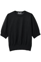 【スローン/SLOANE】の12G二重臼天竺 ラメシアー半袖クルーネック 人気、トレンドファッション・服の通販 founy(ファニー) ファッション Fashion レディースファッション Fashion for Women トップス・カットソー Cut & Sew Tops シャツ・ブラウス・オフィスカジュアル Elegant Blouses & Button-Ups シアー Sheer, See-Through ショート Short, Short Length スリーブ Sleeve, Long Sleeve / Short Sleeve 半袖 Short Sleeve, Half Sleeve thumbnail ブラック|ID: prp329100004917839 ipo3291000000036878454