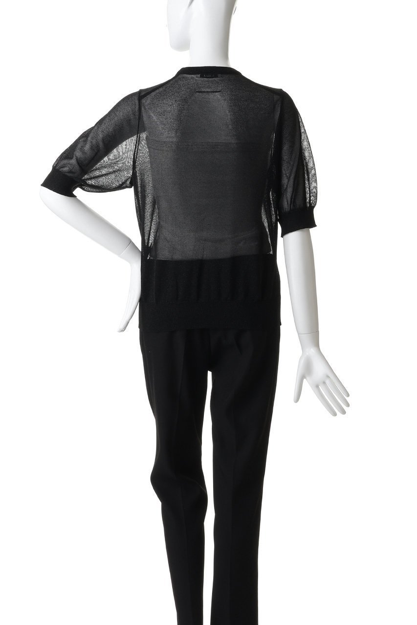 【スローン/SLOANE】の12G二重臼天竺 ラメシアー半袖クルーネック 人気、トレンドファッション・服の通販 founy(ファニー) 　ファッション　Fashion　レディースファッション　Fashion for Women　トップス・カットソー　Cut & Sew Tops　シャツ・ブラウス・オフィスカジュアル　Elegant Blouses & Button-Ups　シアー　Sheer, See-Through　ショート　Short, Short Length　スリーブ　Sleeve, Long Sleeve / Short Sleeve　半袖　Short Sleeve, Half Sleeve　other-4|ID: prp329100004917839 ipo3291000000036878457